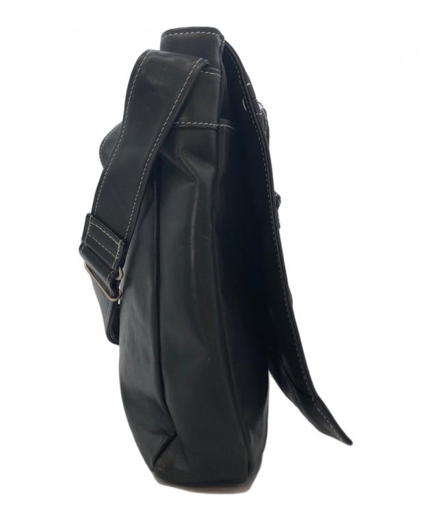 中古・古着通販】PORTER (ポーター) レザーショルダーバッグ ブラック