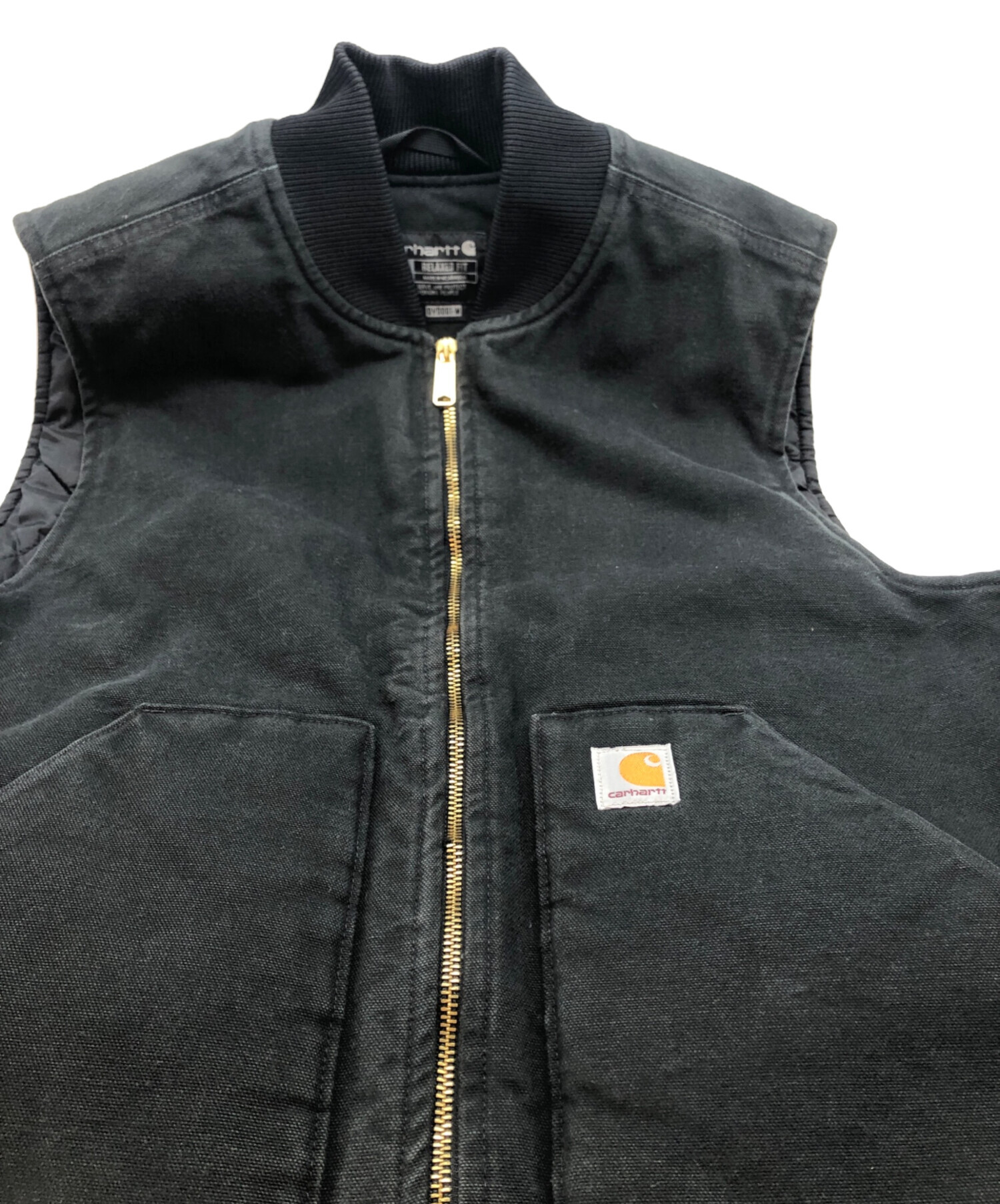 中古・古着通販】CarHartt (カーハート) ダック地ベスト ブラック