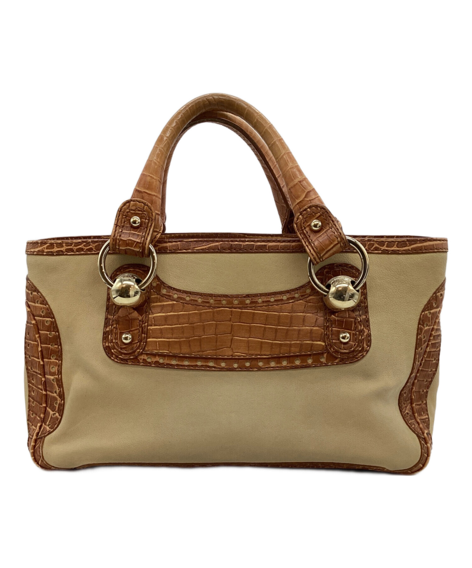 中古・古着通販】CELINE (セリーヌ) クロコ型押ブギーバッグ ブラウン