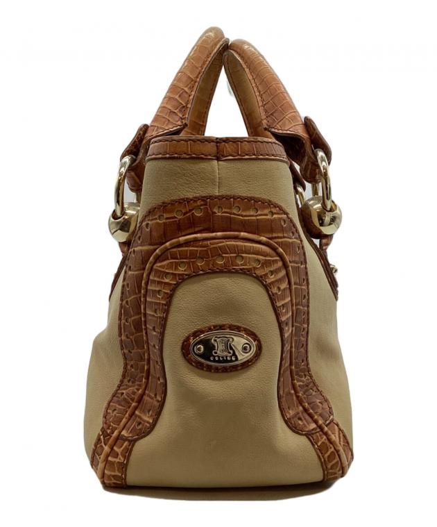 セリーヌ　ブギー　バンドバッグ　クロコ型押し　麻 セリーヌ ブギー バンドバッグ クロコ型押し 麻 セリーヌCELINE