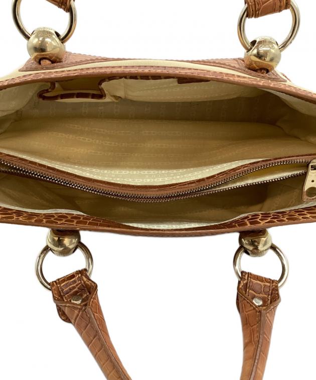 中古・古着通販】CELINE (セリーヌ) クロコ型押ブギーバッグ ブラウン
