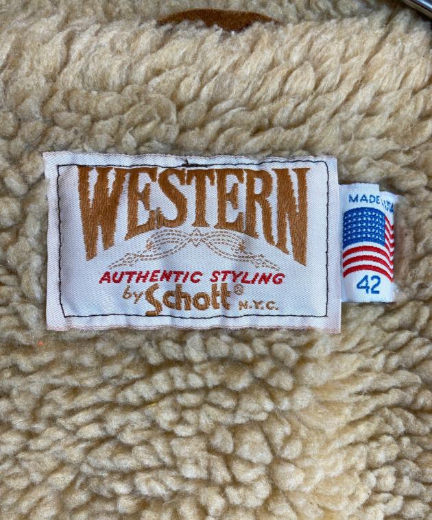 80sヴィンテージ！キングサイズ42！ショットschottスエードボアランチ 中古・古着通販】Schott (ショット) ボアランチジャケット ブラウン