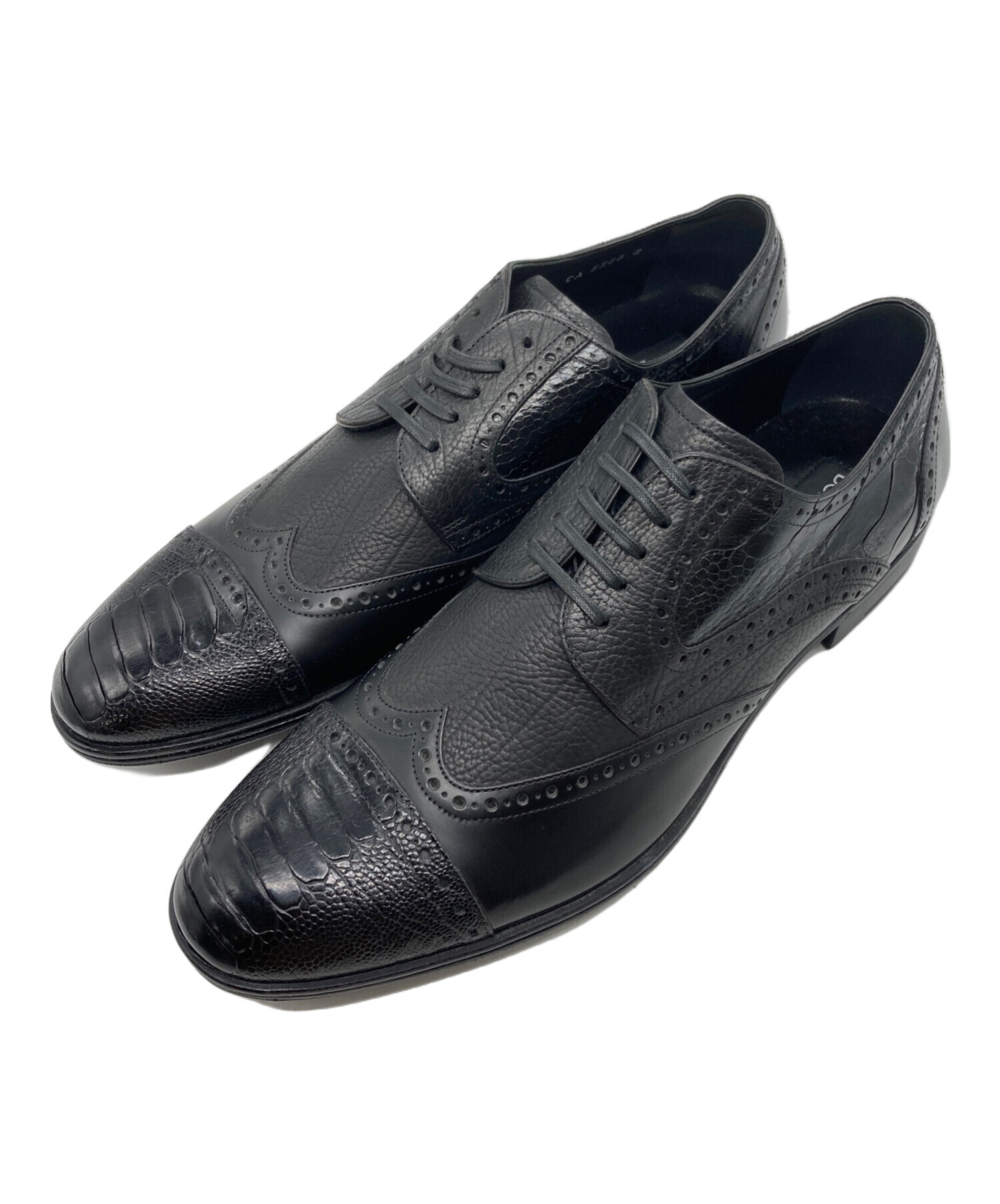 Dolce & Gabbana 黒 レザー ドレスシューズ 26cm メンズ 中古・古着通販】DOLCE & GABBANA (ドルチェ＆ガッバーナ) ウイング