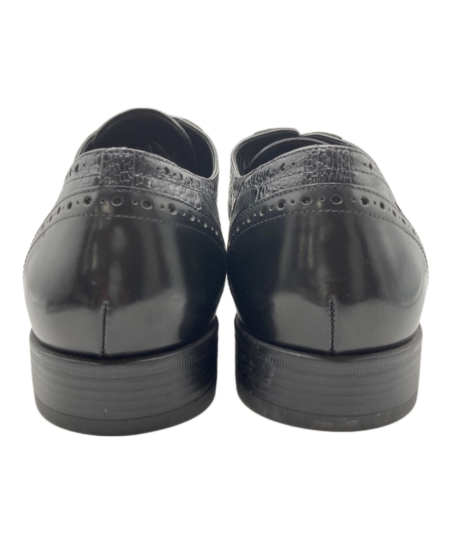 【美品】ドルチェ&ガッバーナ 黒 プレーントゥ 25cm レザードレスシューズ 中古・古着通販】DOLCE & GABBANA (ドルチェ＆ガッバーナ) ウイング