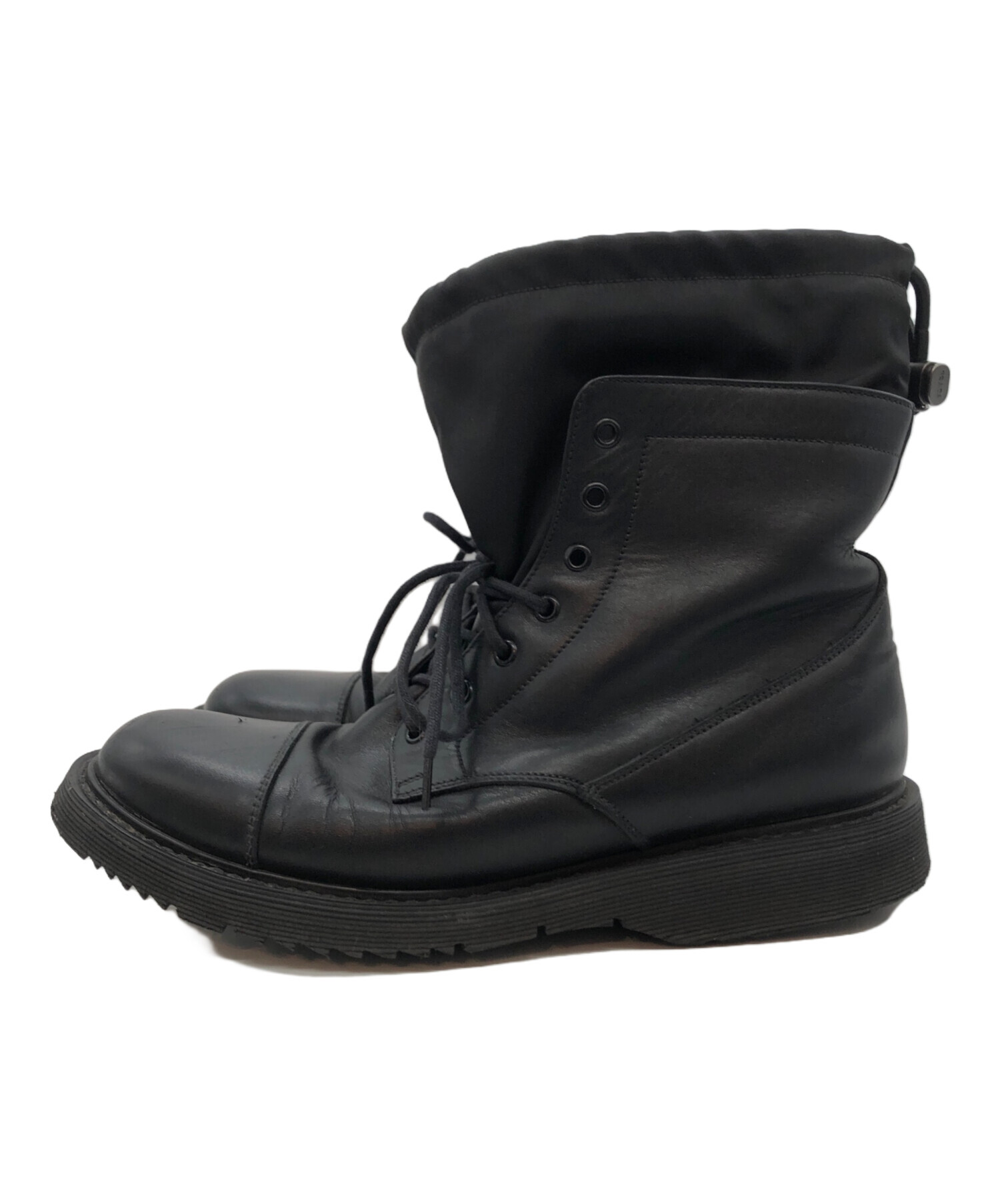 中古・古着通販】PRADA (プラダ) レースアップブーツ ブラック サイズ