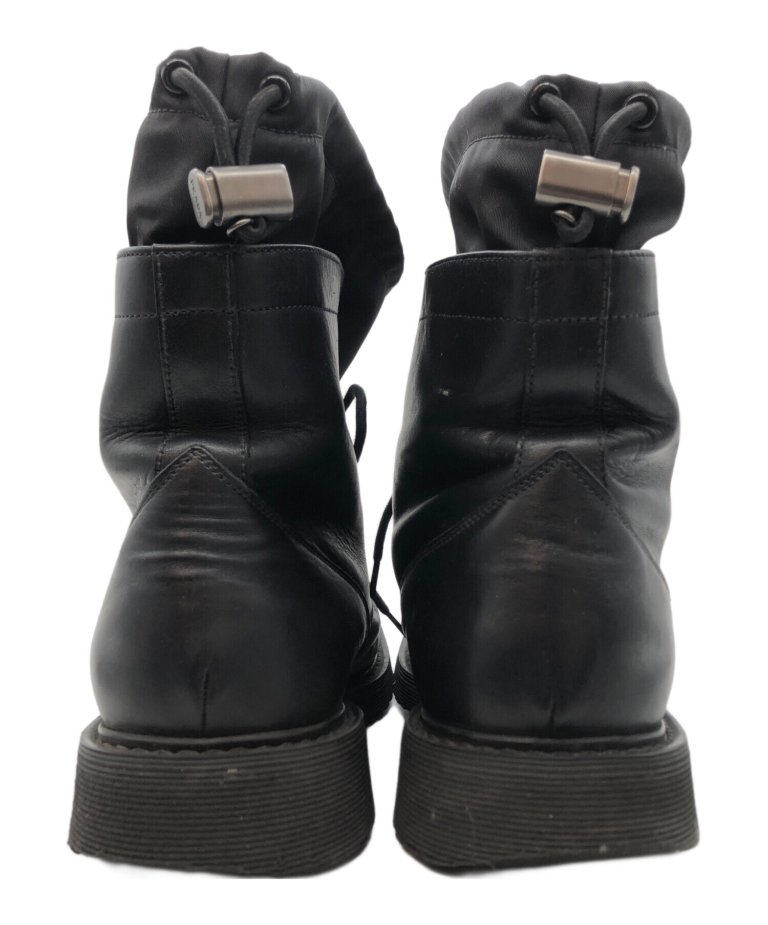 中古・古着通販】PRADA (プラダ) レースアップブーツ ブラック サイズ