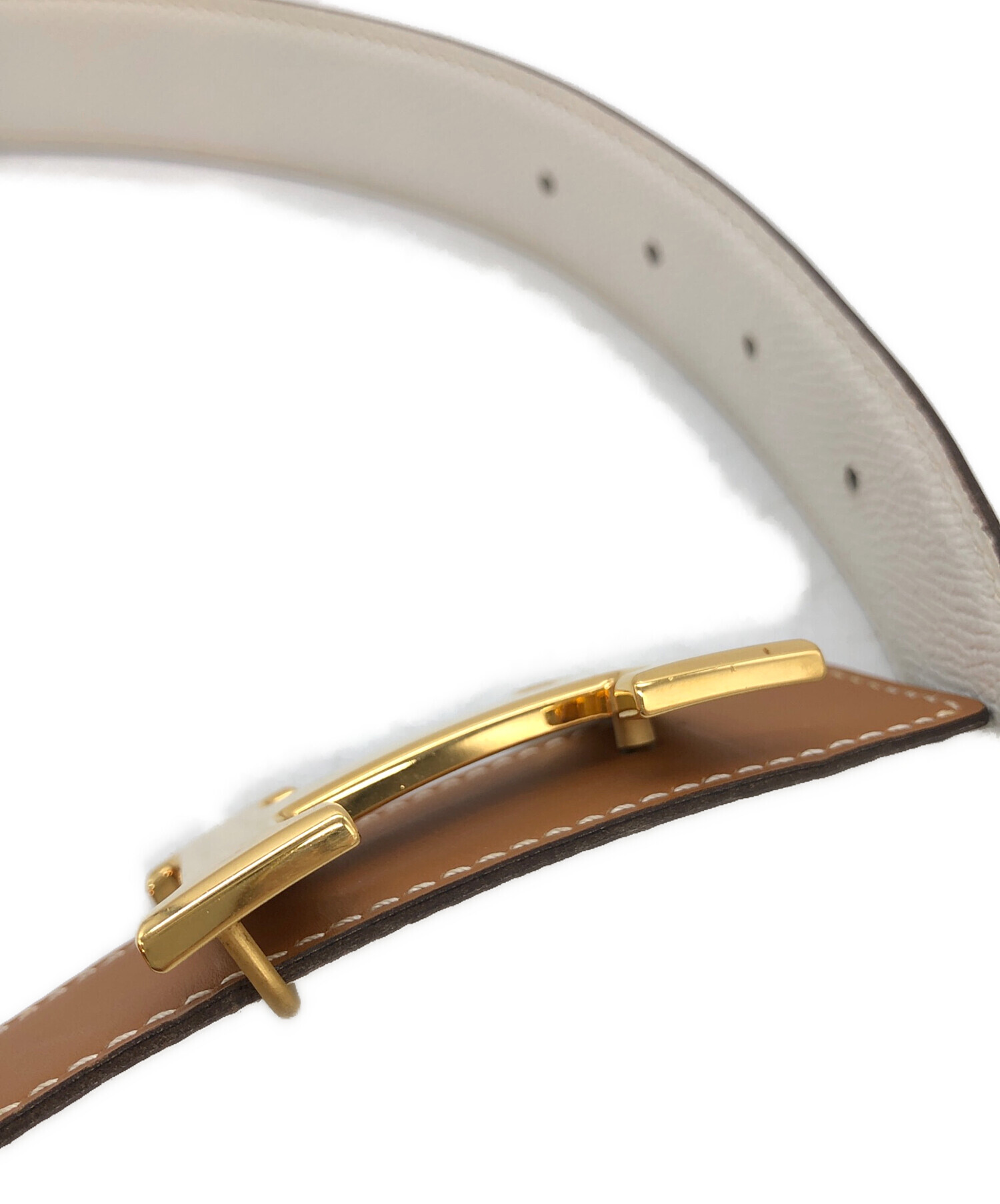 中古・古着通販】HERMES (エルメス) Hバックルベルト ベージュ サイズ