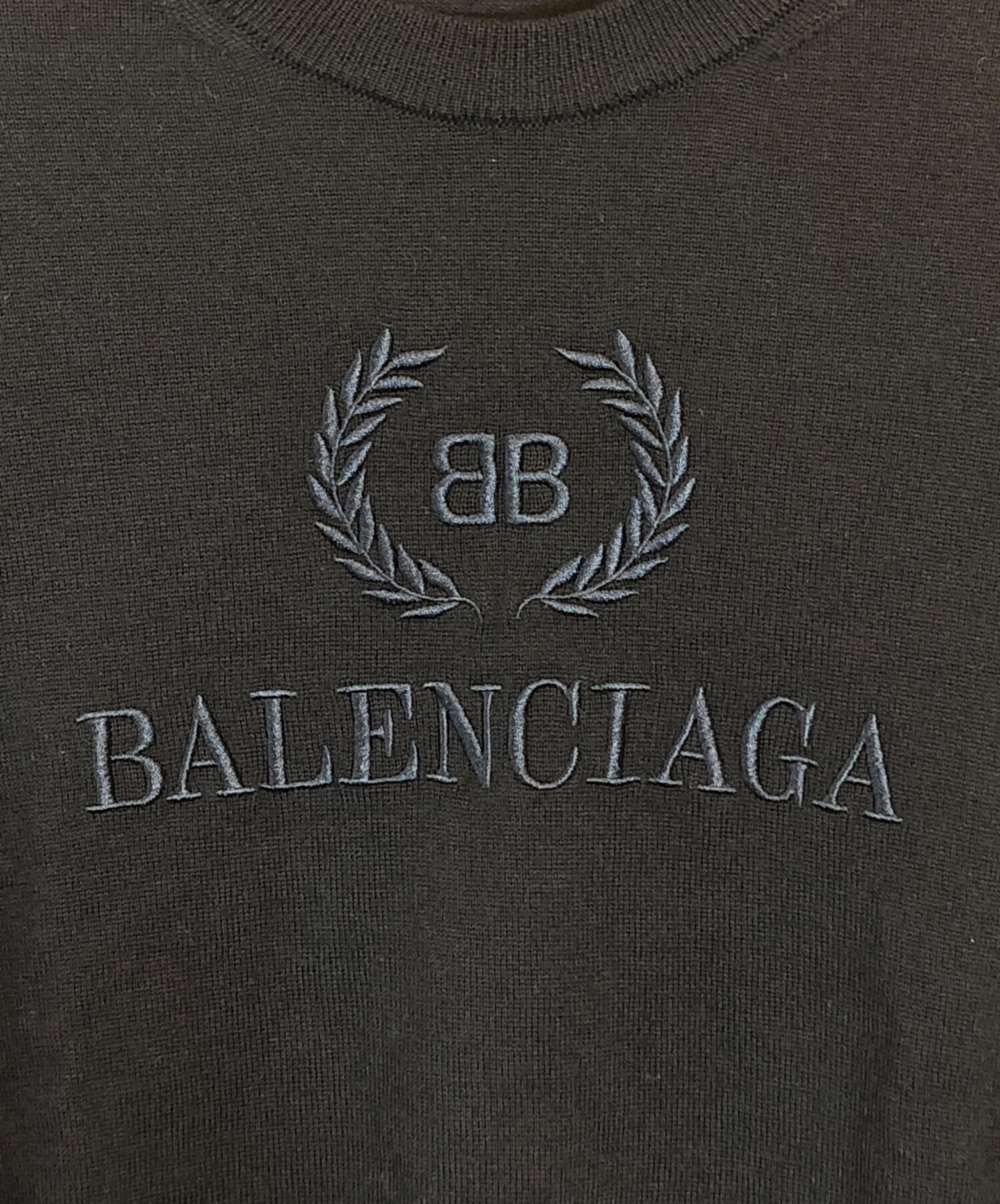 中古・古着通販】BALENCIAGA (バレンシアガ) ロゴニット ネイビー