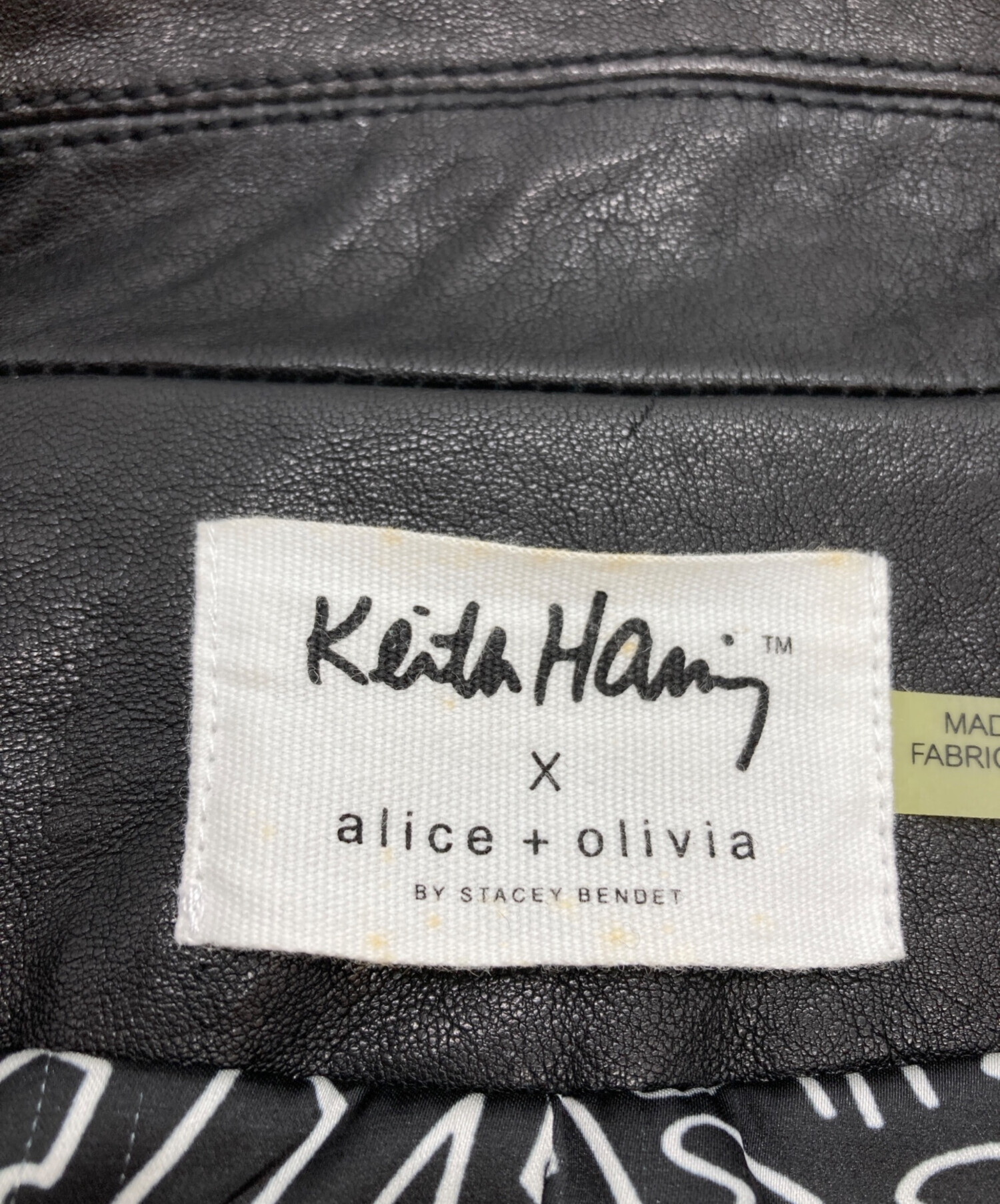 Alice +Olivia 羊革　ライダース　ベスト　黒 中古・古着通販】Keith Haring (キースヘリング) alice+olivia (アリス