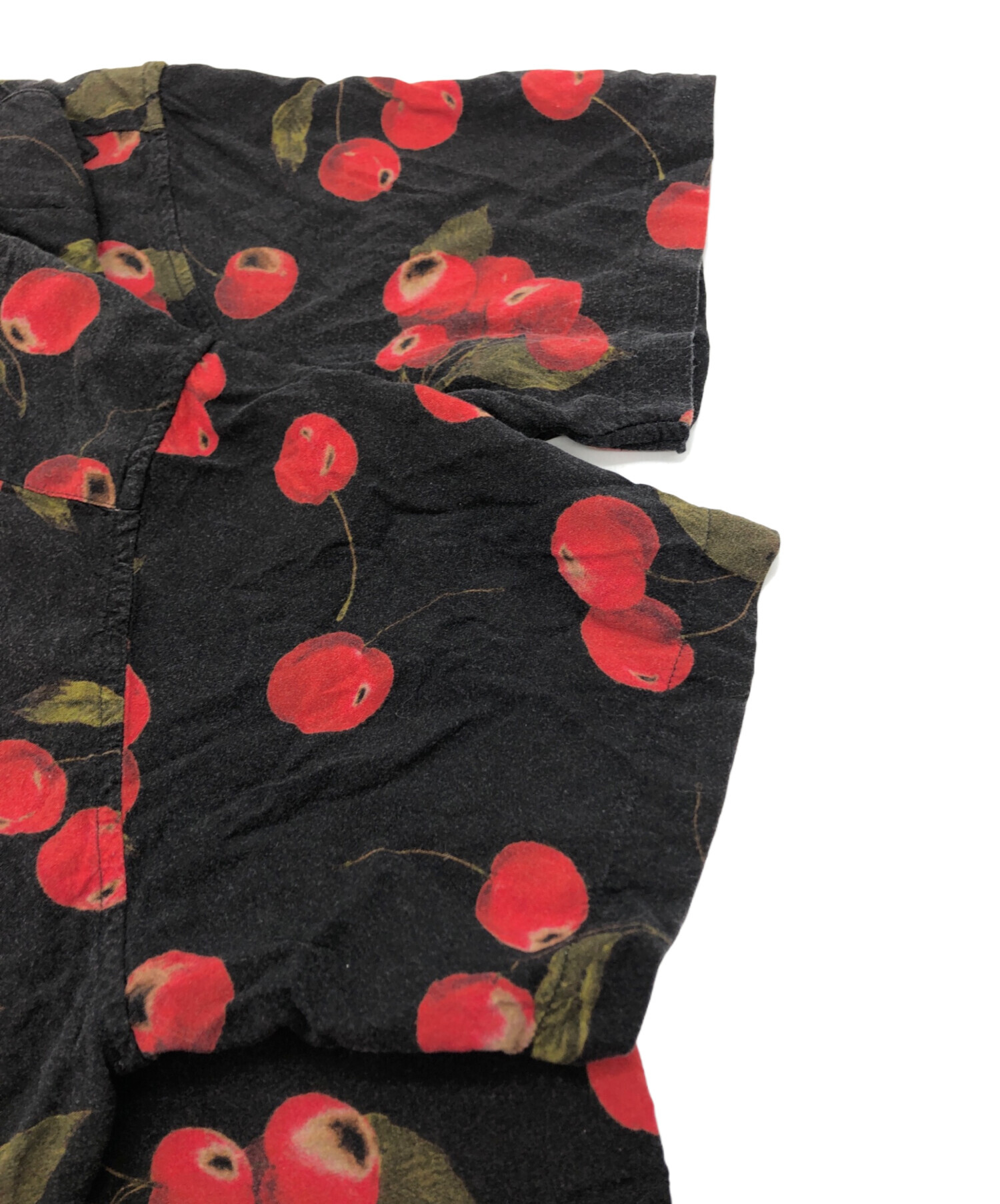 中古・古着通販】SUPREME (シュプリーム) CHERRY RAYON SHIRT ブラック