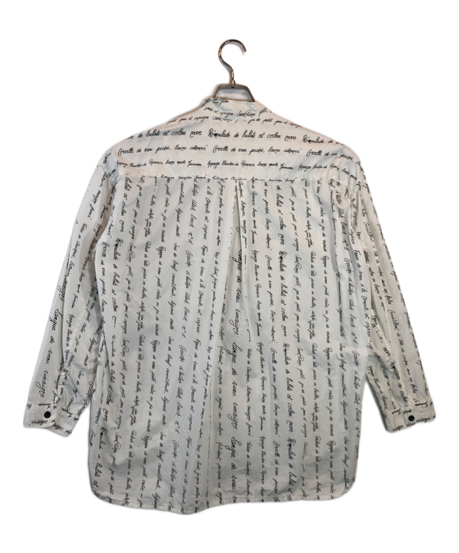 OUTIL 柄シャツ ウティ 中古・古着通販】OUTIL (ウティ) 総柄ノーカラーシャツ ホワイト