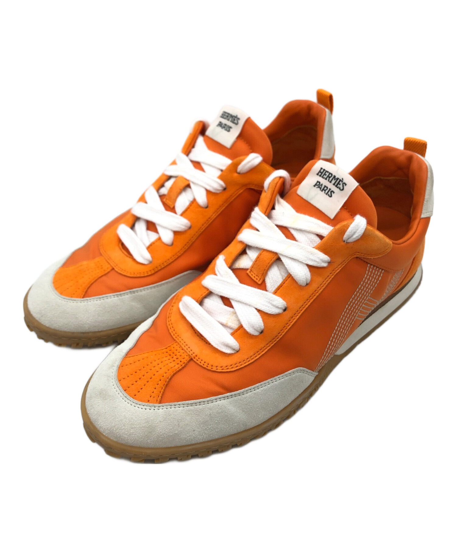 中古・古着通販】HERMES (エルメス) COURSE SNEAKER オレンジ サイズ