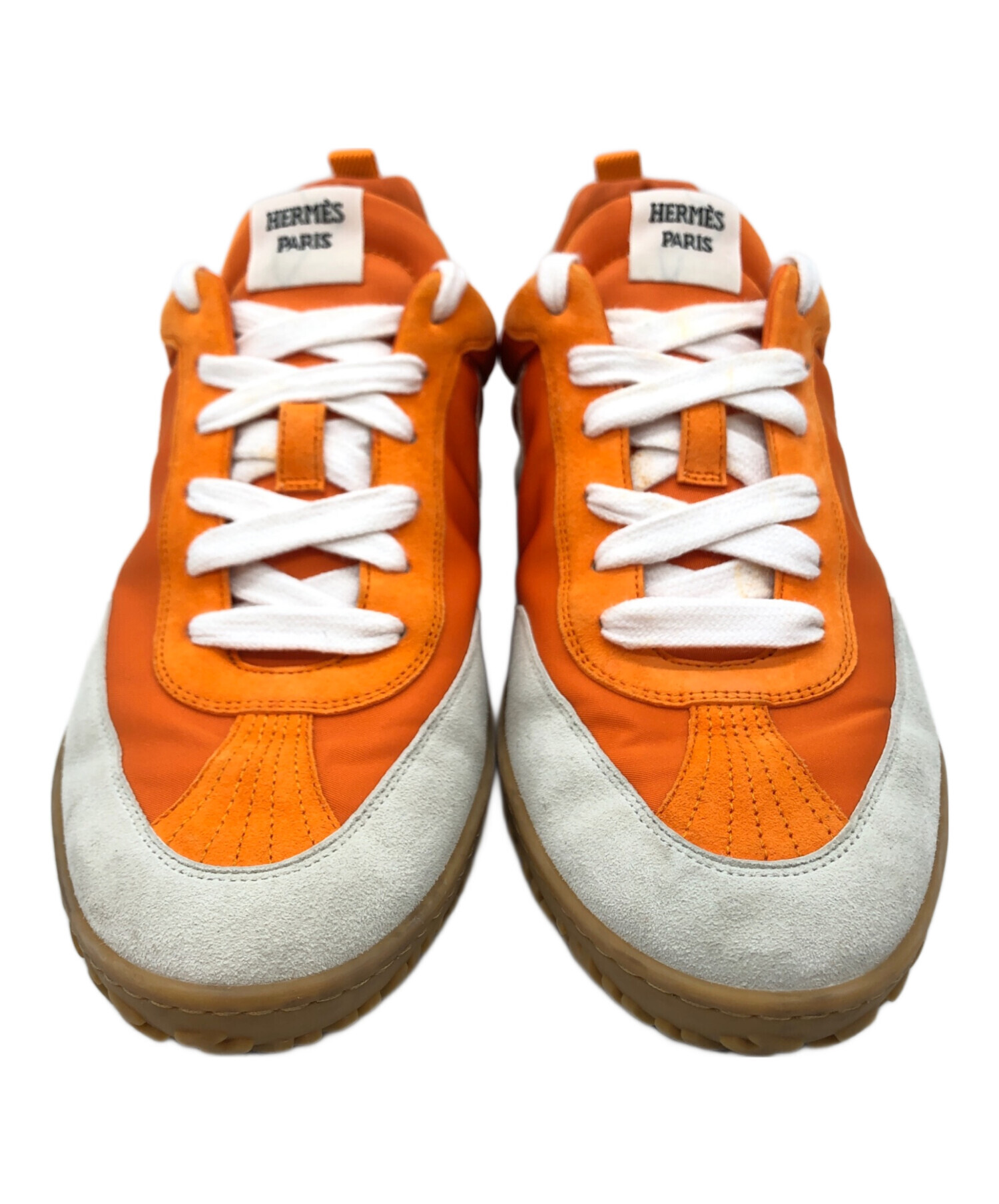 中古・古着通販】HERMES (エルメス) COURSE SNEAKER オレンジ サイズ