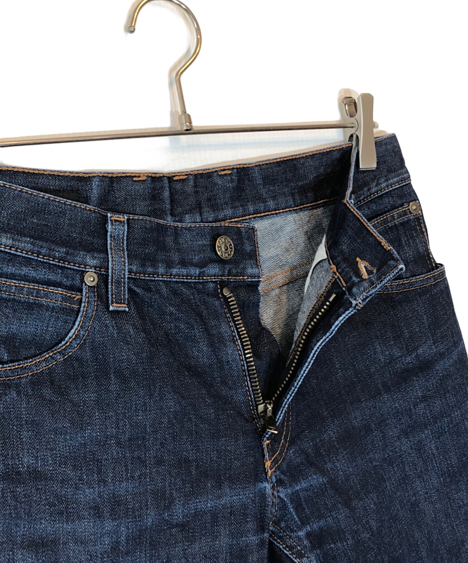 中古・古着通販】GUCCI (グッチ) バックロゴ刺繍ストレートデニム