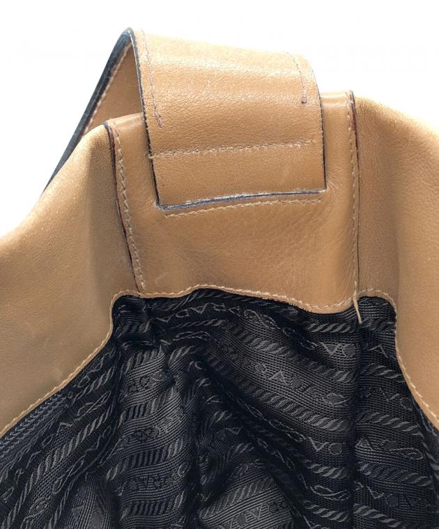 中古・古着通販】PRADA (プラダ) 型押しワンショルダーバッグ ベージュ