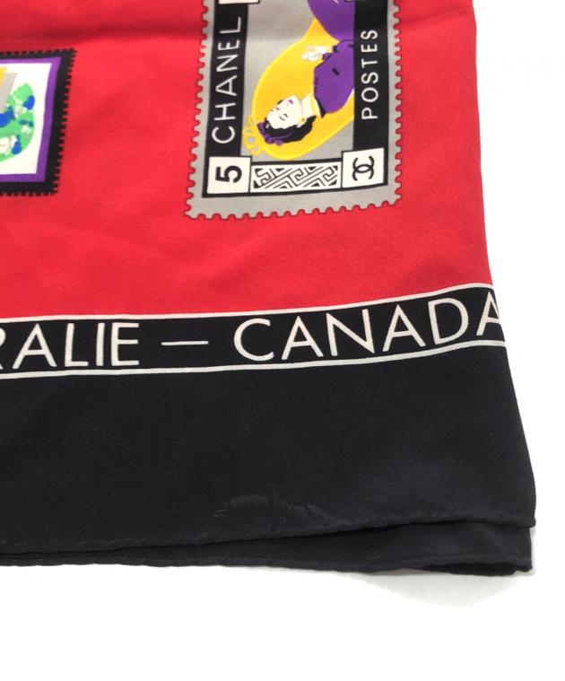 中古・古着通販】CHANEL (シャネル) シルクスカーフ レッド サイズ