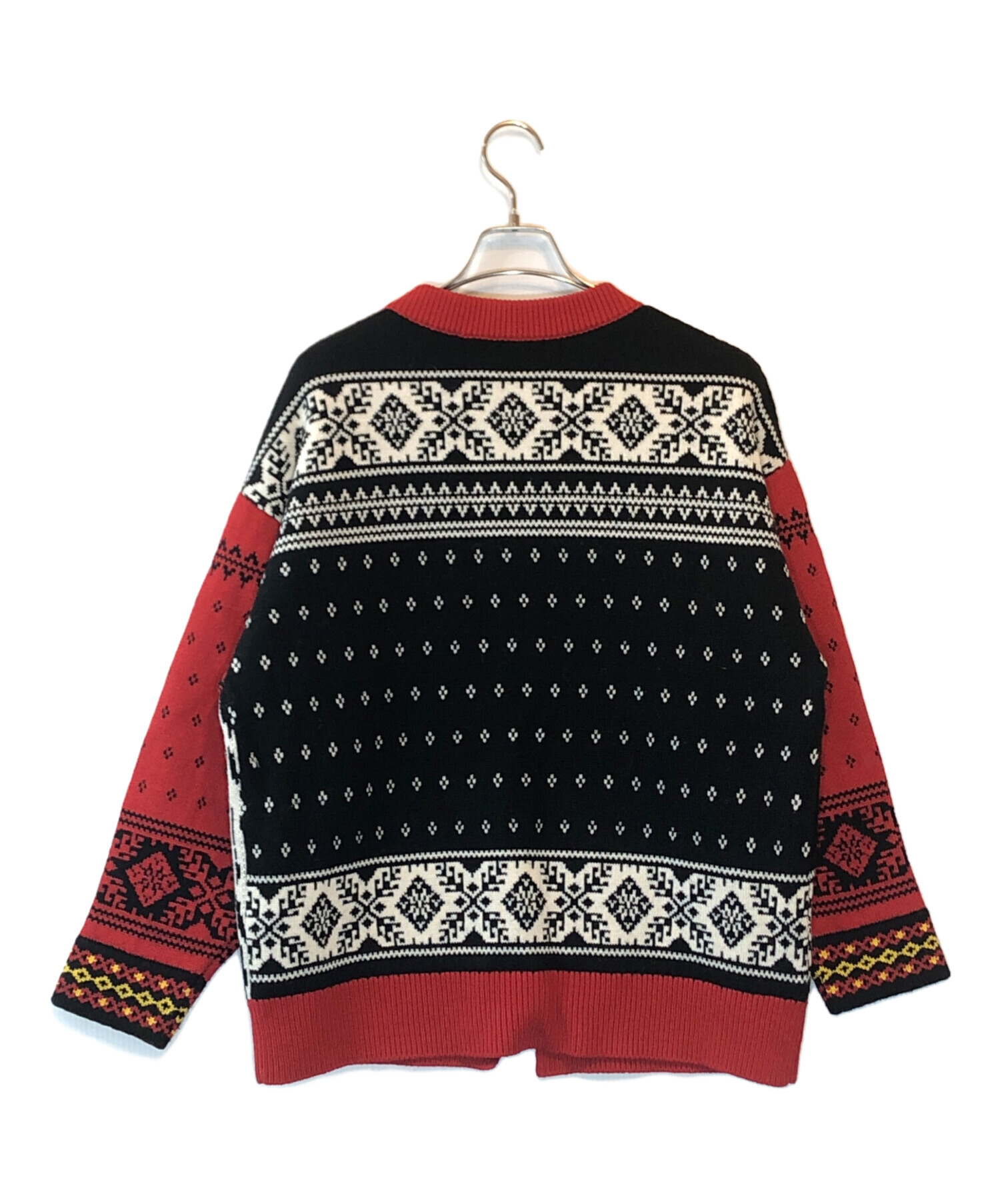 HYSTERIC GLAMOUR ノルディック柄 ロングカーディガン 黒 フリー 中古・古着通販】Hysteric Glamour (ヒステリックグラマー