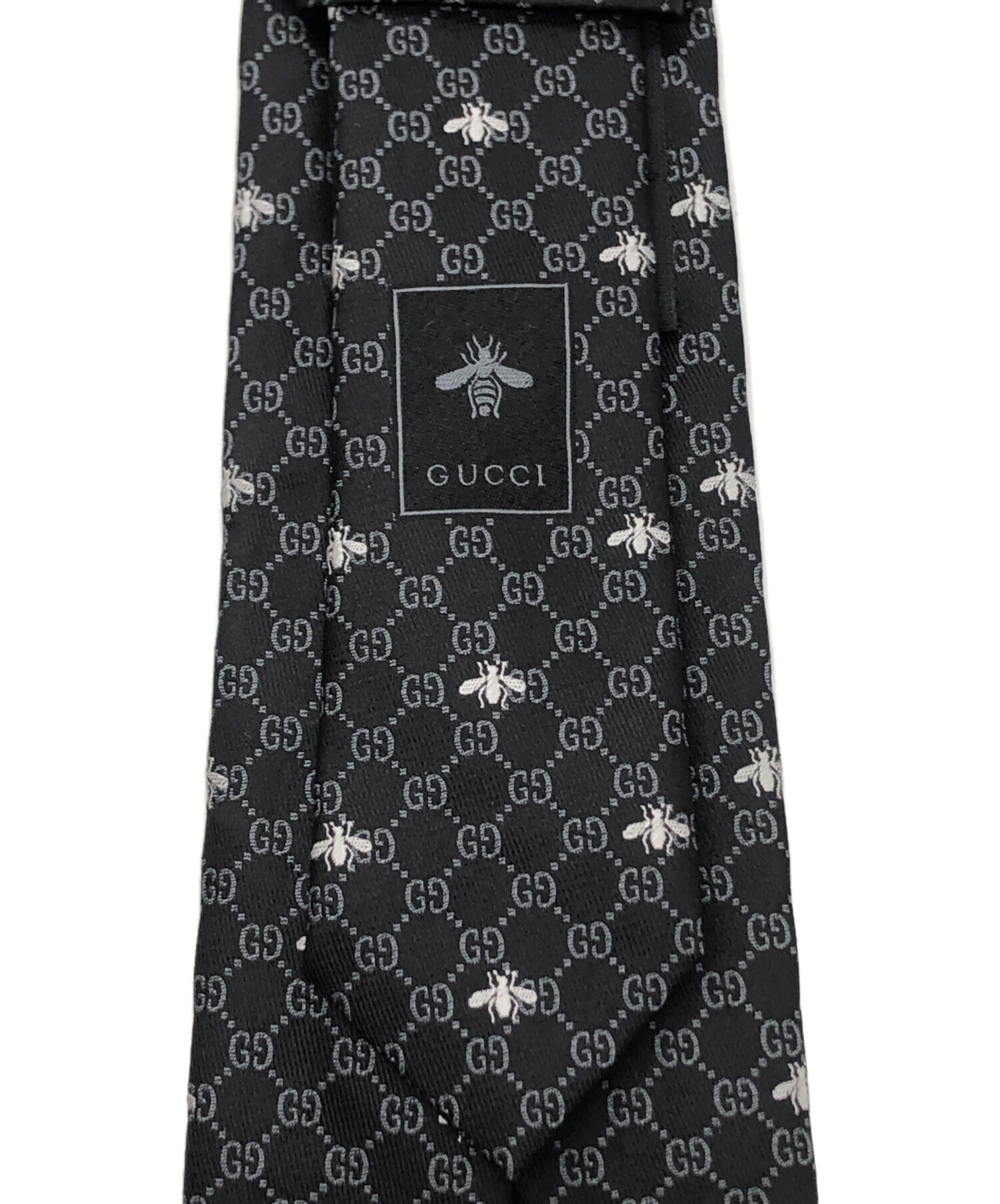 中古・古着通販】GUCCI (グッチ) GG柄シルクネクタイ ブラック サイズ