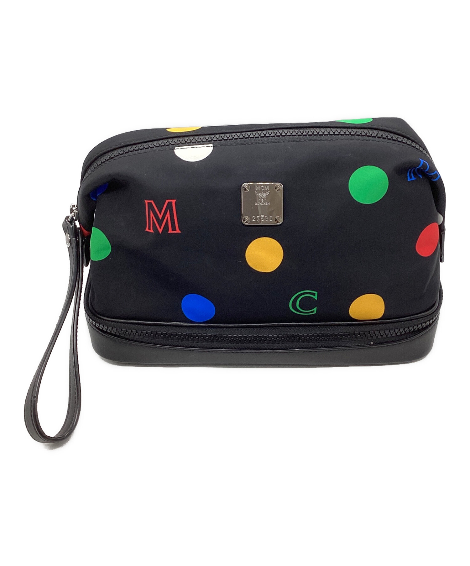 中古・古着通販】MCM (エムシーエム) ドット柄ポーチ ブラック 