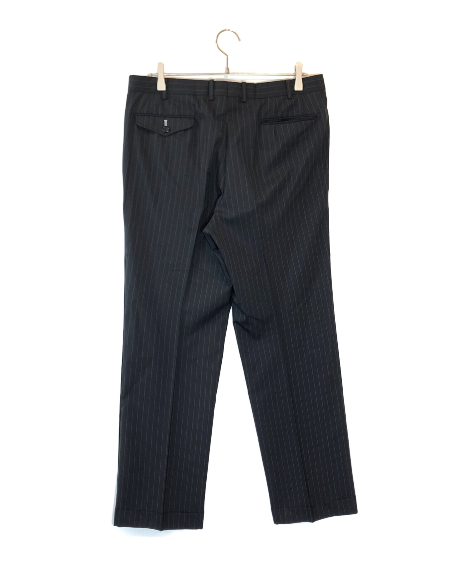 バーバリーブラックレーベル　ビジネス　スーツ　セットアップ　ネイビー　ストライプ 中古・古着通販】BURBERRY BLACK LABEL (バーバリーブラックレーベル