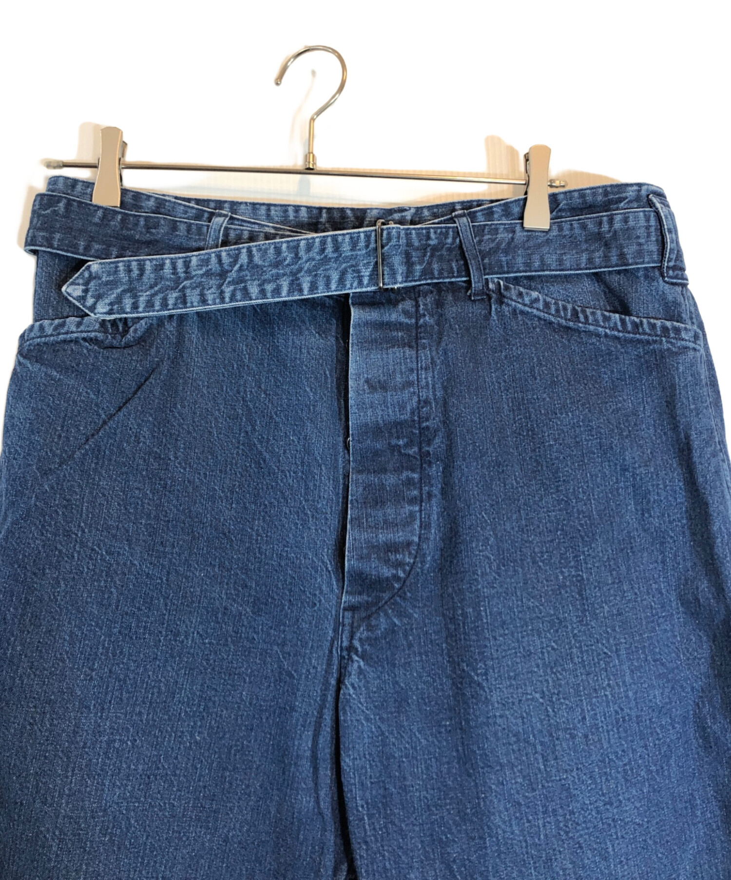 中古・古着通販】COMOLI (コモリ) ベルテッドデニムパンツ インディゴ