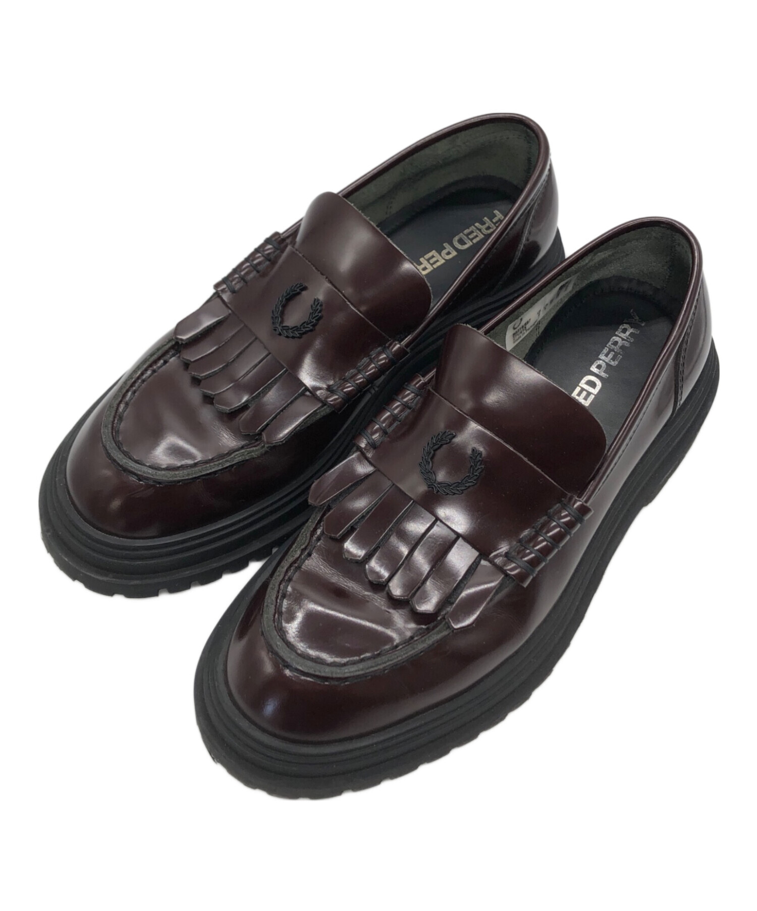 美品✨フレッドペリー ローファー マルーン フリンジ エンブレム B5316 中古・古着通販】FRED PERRY (フレッドペリー) フリンジローファー