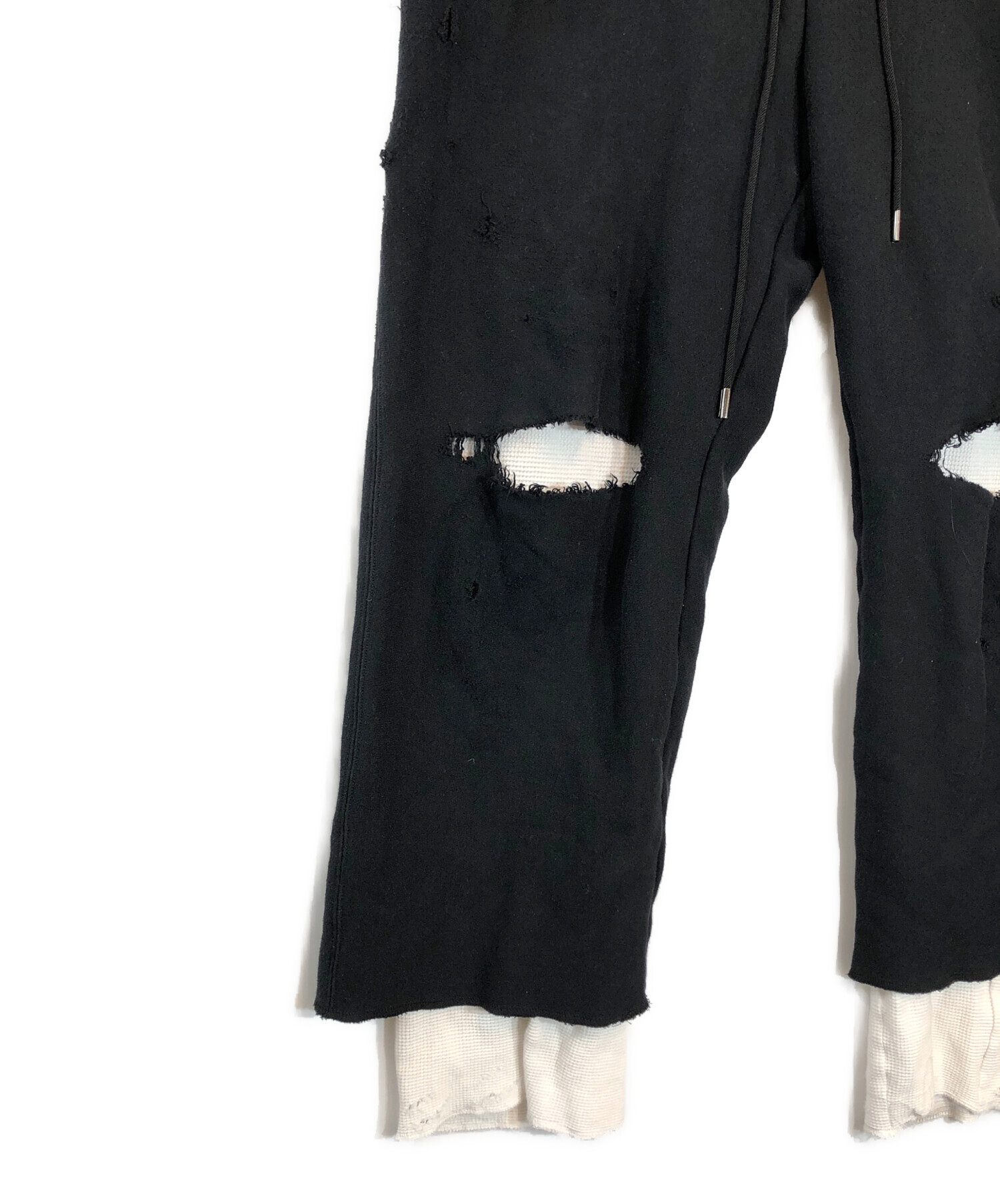 中古・古着通販】ANCELLM (アンセルム) CRASH SWEAT LAYERED PANTS
