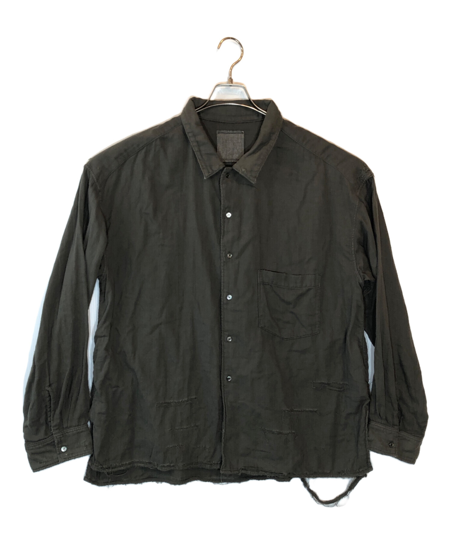 中古・古着通販】ANCELLM (アンセルム) DOUBLEGAUZE CRASH LS SHIRT