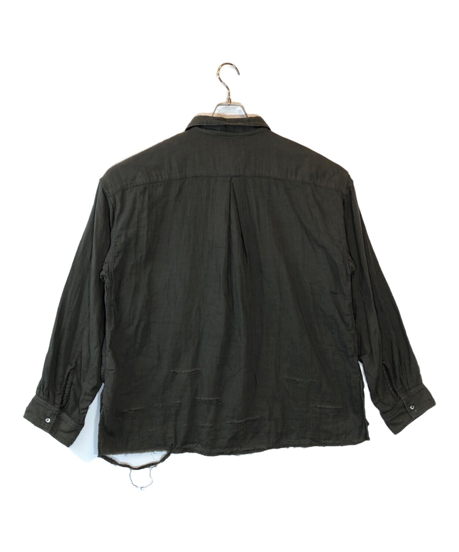 中古・古着通販】ANCELLM (アンセルム) DOUBLEGAUZE CRASH LS SHIRT 