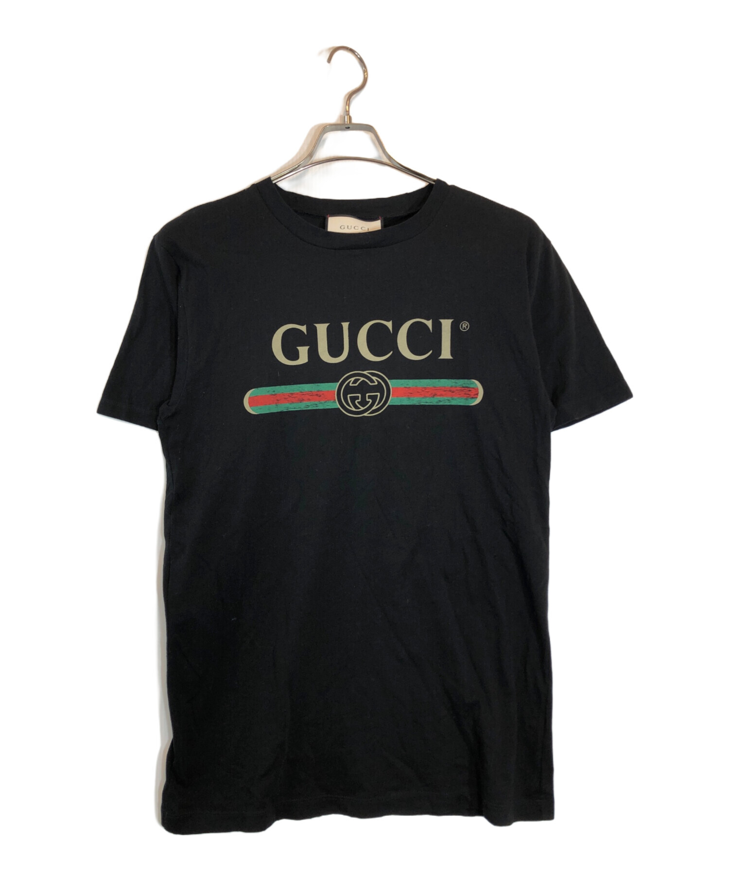 GUCCI グッチ 黒 ロゴTシャツ 正規品 使用感あり 中古・古着通販】GUCCI (グッチ) ロゴ オーバーサイズ コットン T