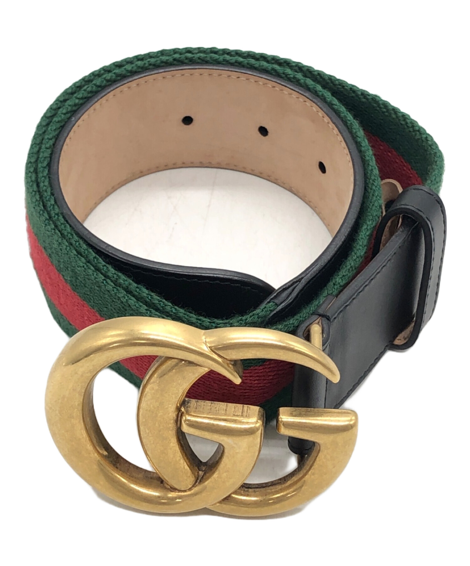 中古・古着通販】GUCCI (グッチ) レザーベルト グリーン サイズ:下記