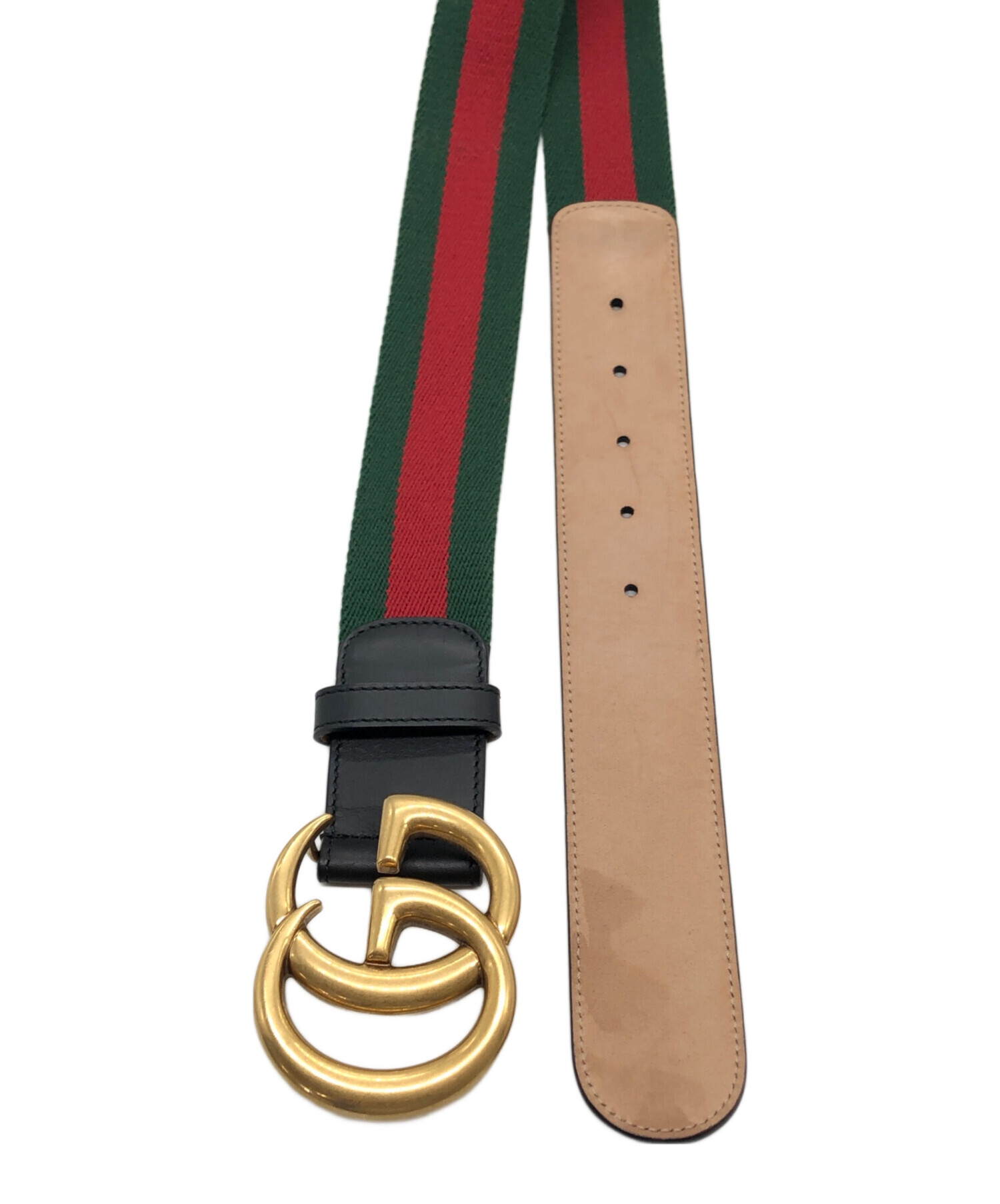 GUCCI レザーベルト　グリーン 中古・古着通販】GUCCI (グッチ) レザーベルト グリーン サイズ:下記