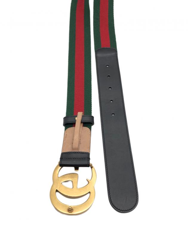 【グリーン圓】GUCCIレディースベルト 中古・古着通販】GUCCI (グッチ) レザーベルト グリーン サイズ:下記