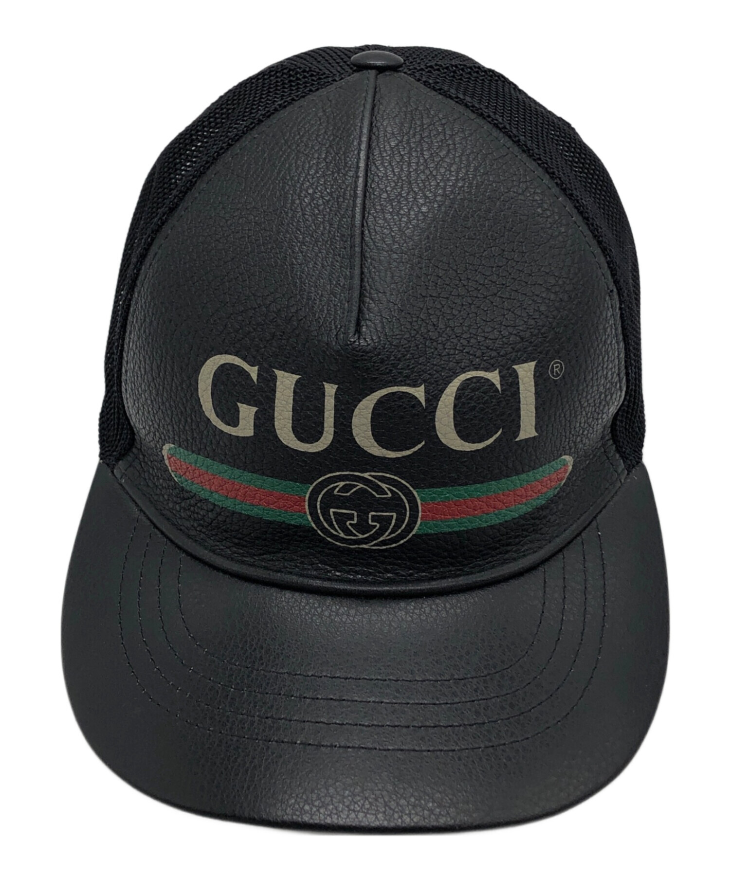 GUCCIブラックメッシュバックキャップ60cm 中古・古着通販】GUCCI (グッチ) メッシュキャップ ブラック サイズ:M
