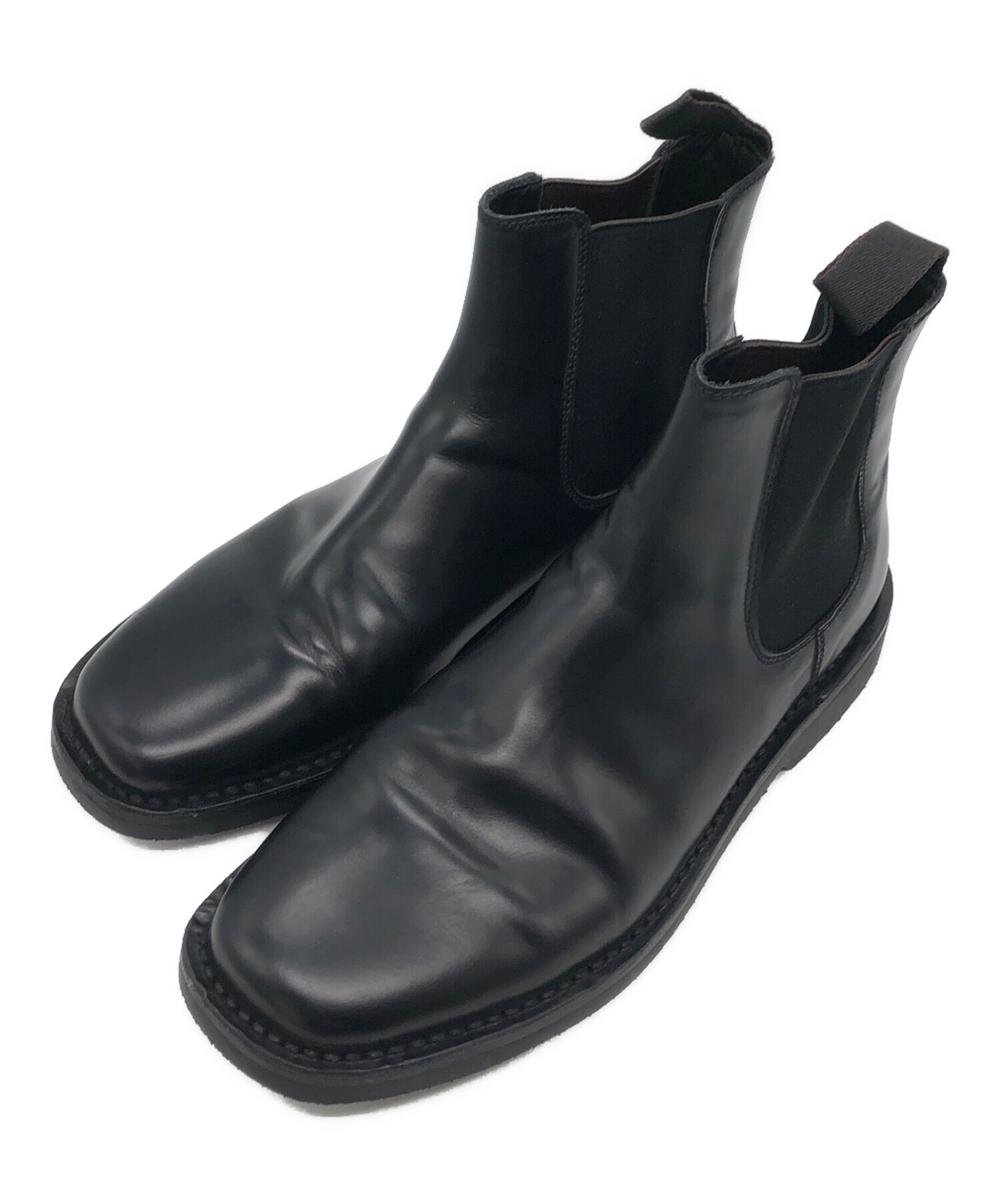 中古・古着通販】PRADA (プラダ) カウレザーサイドゴアブーツ ブラック 