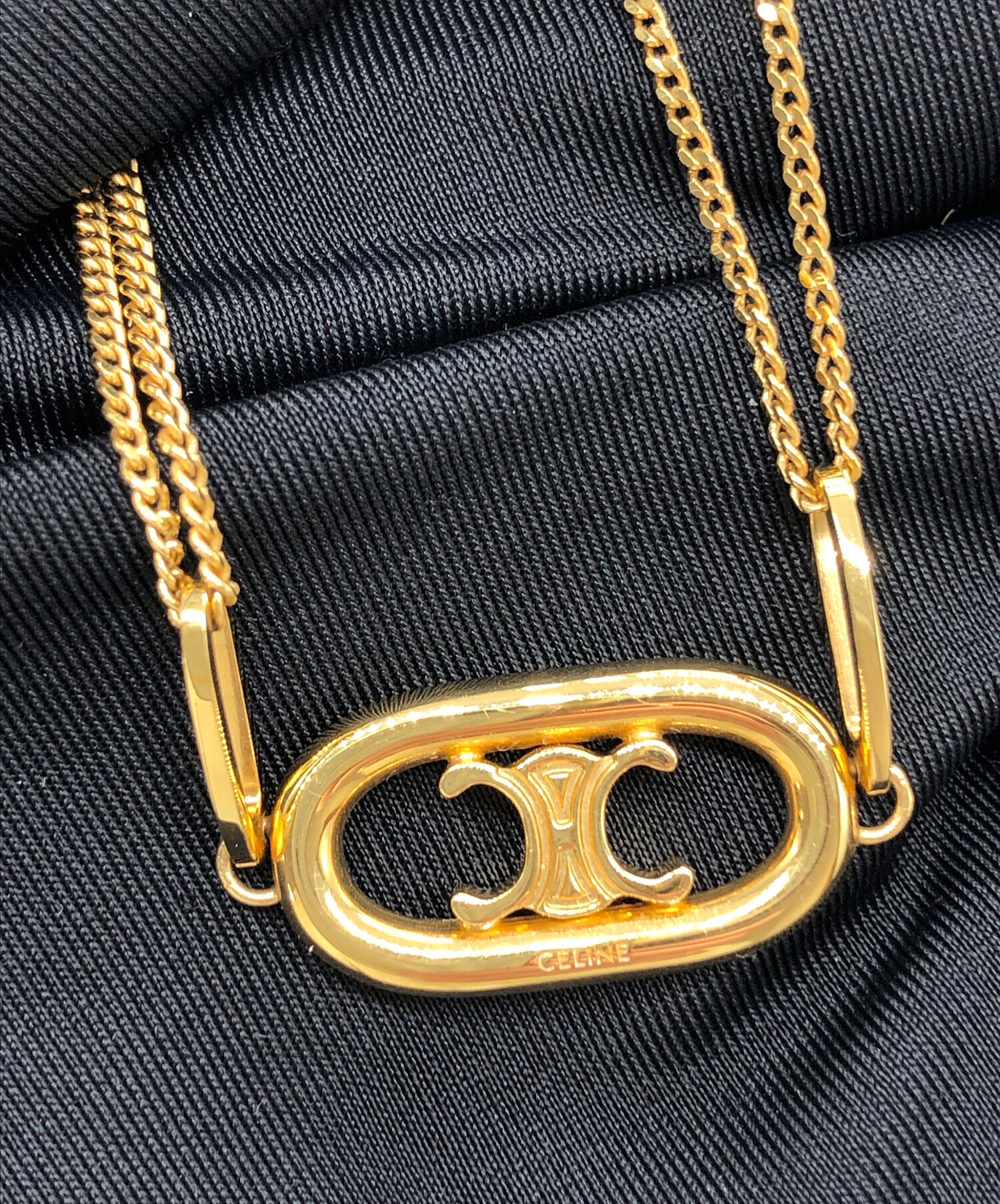 中古・古着通販】CELINE (セリーヌ) トリオンフ 2連チェーンネックレス