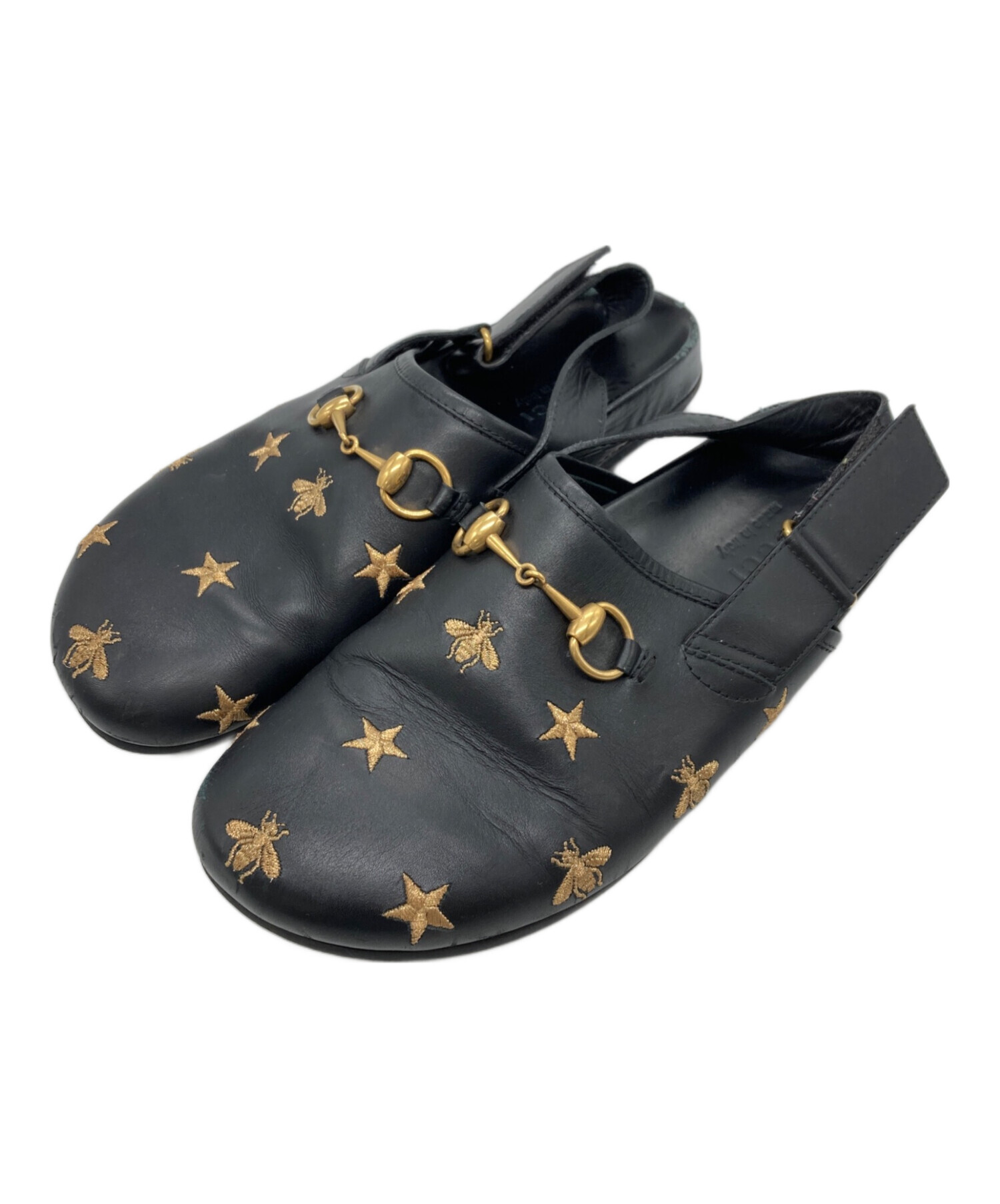 GUCCI ホースビット黒 レザー クロッグサンダル 高ヒール 中古・古着通販】GUCCI (グッチ) ビー スター ホースビット クロッグ