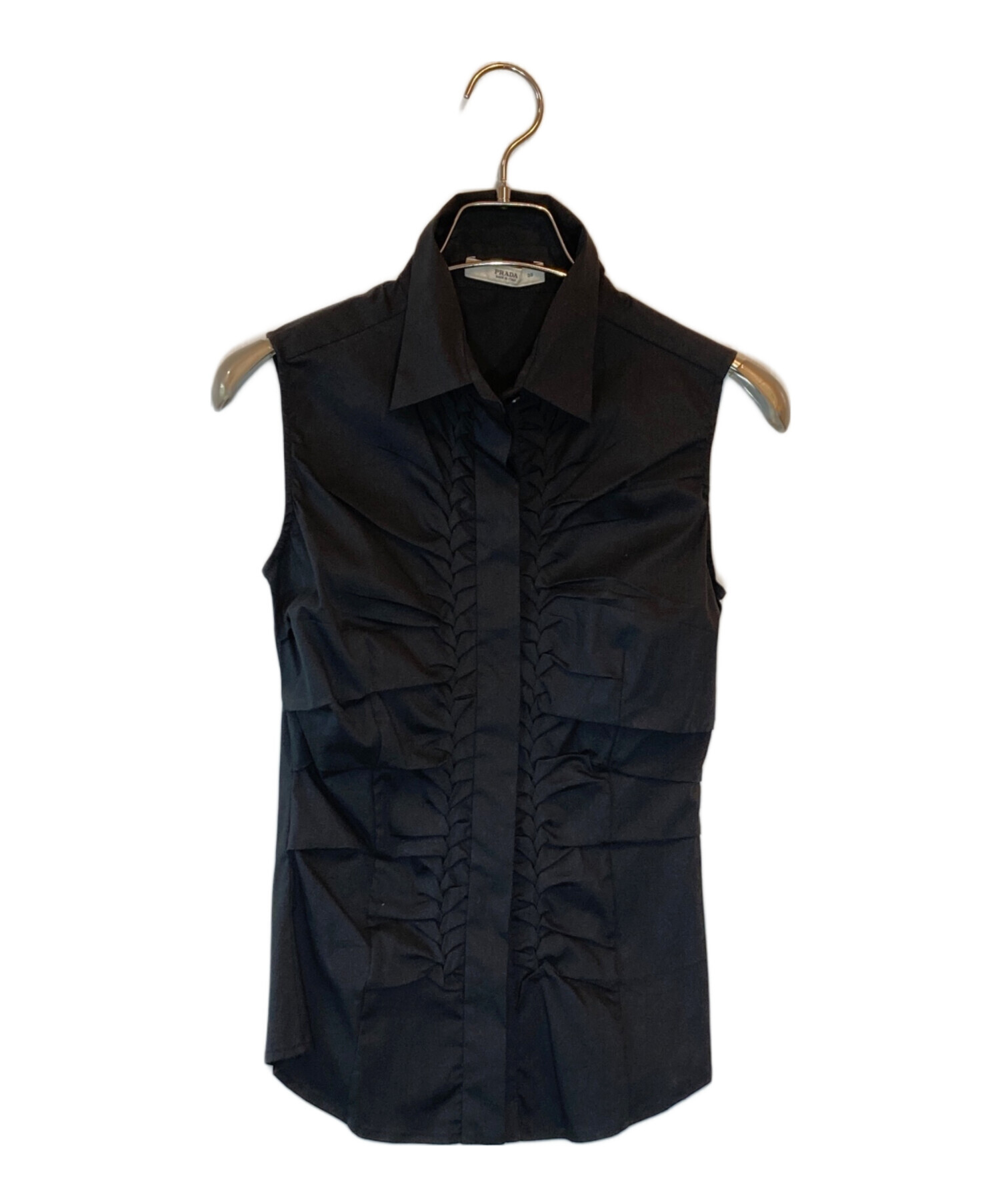 PRADA トップス 黒 匿名発送 Mサイズ 新品未使用 中古・古着通販】PRADA (プラダ) ノースリーブシャツ ブラック サイズ