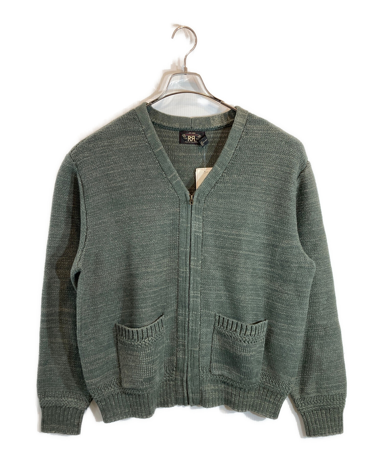 ＲＲＬ カーディガン　エルボーパッチ　レアサイズ 中古・古着通販】RRL (ダブルアールエル) エルボーパッチジップ