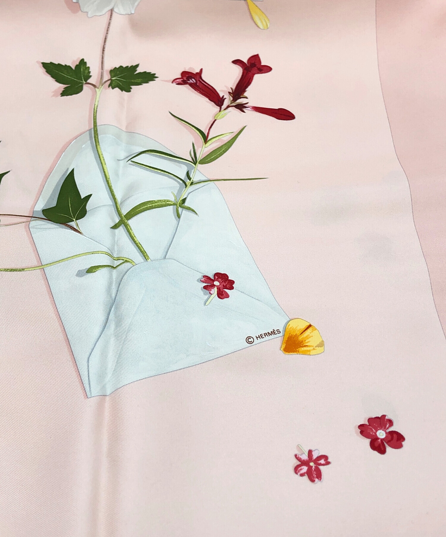 未使用 HERMES スカーフ カレ90 〈花の手紙〉 中古・古着通販】HERMES (エルメス) カレ90 花の手紙 ピンク サイズ