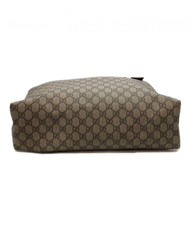 正規品 GUCCI グッチ PVCレザートートバッグ グッチ GGスプリーム トートバッグ ベージュ/エボニー/ブラウン 211137