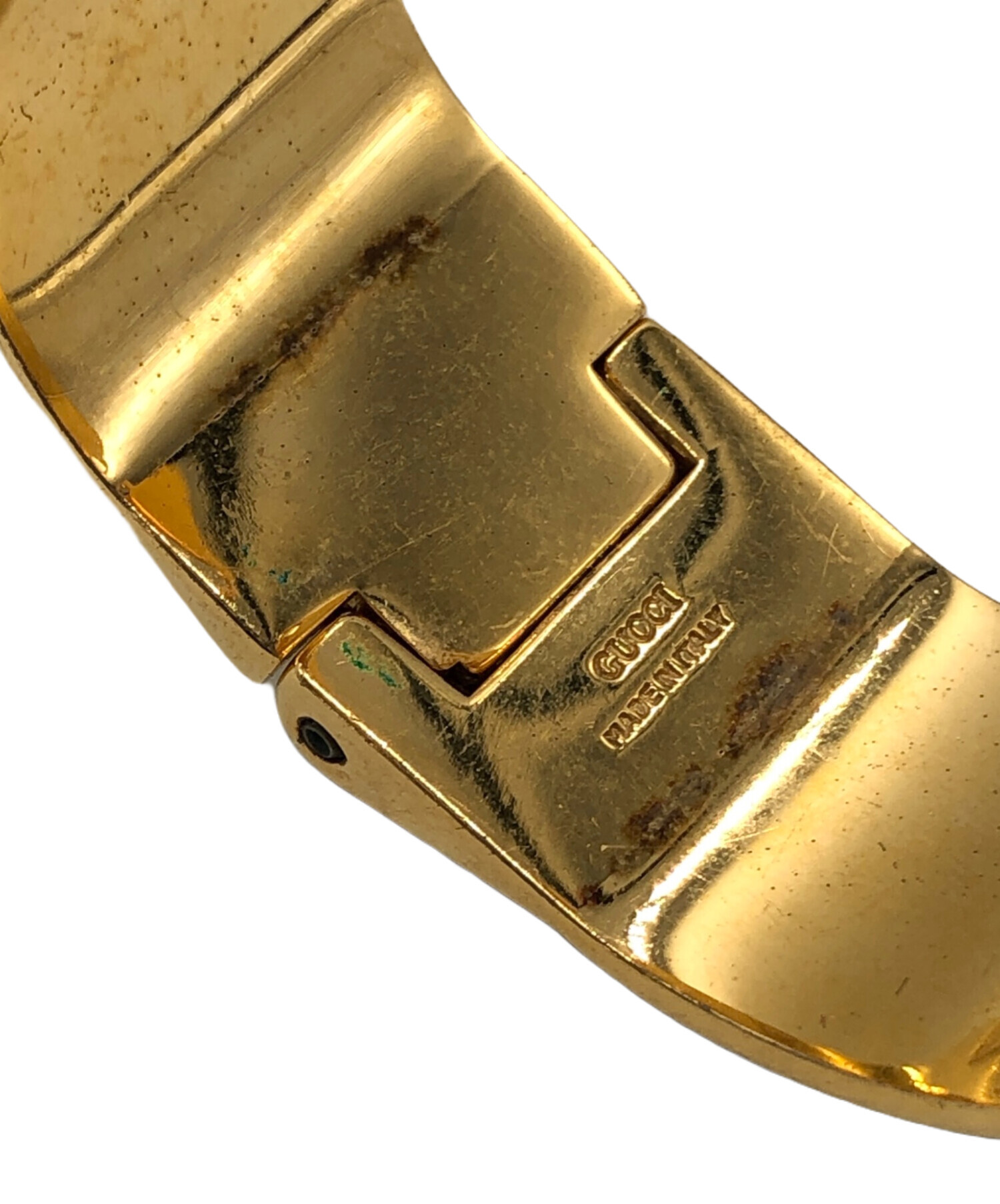 超美品 GUCCI グッチ リザード バングル ゴールド金具 イエロー 中古・古着通販】GUCCI (グッチ) リザードゴールドバングル ゴールド