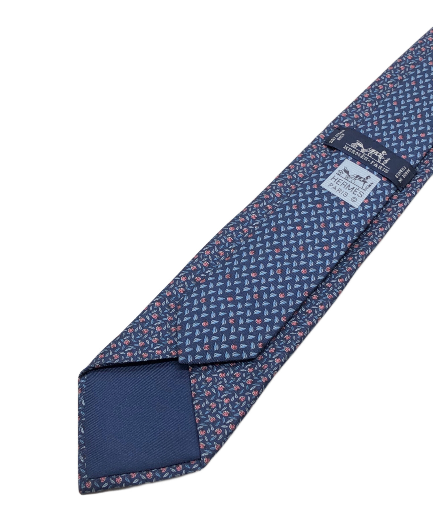 未使用品　HERMES ネクタイ ネイビー パターン入り 中古・古着通販】HERMES (エルメス) ネクタイ ネイビー サイズ