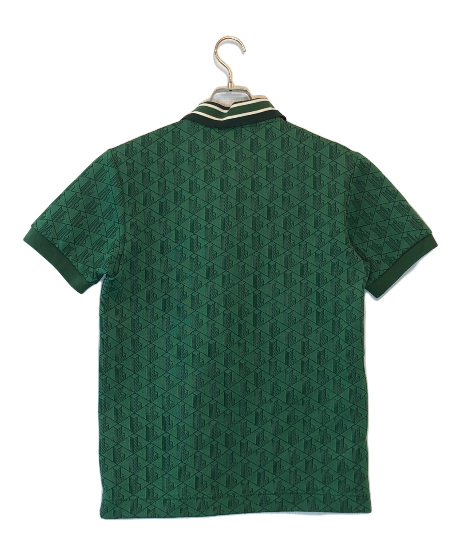 LACOSTE グリーン モノグラムジャカードポロシャツ モノグラムジャカード半袖ポロシャツ(半袖シャツ・ポロシャツ)|LACOSTE
