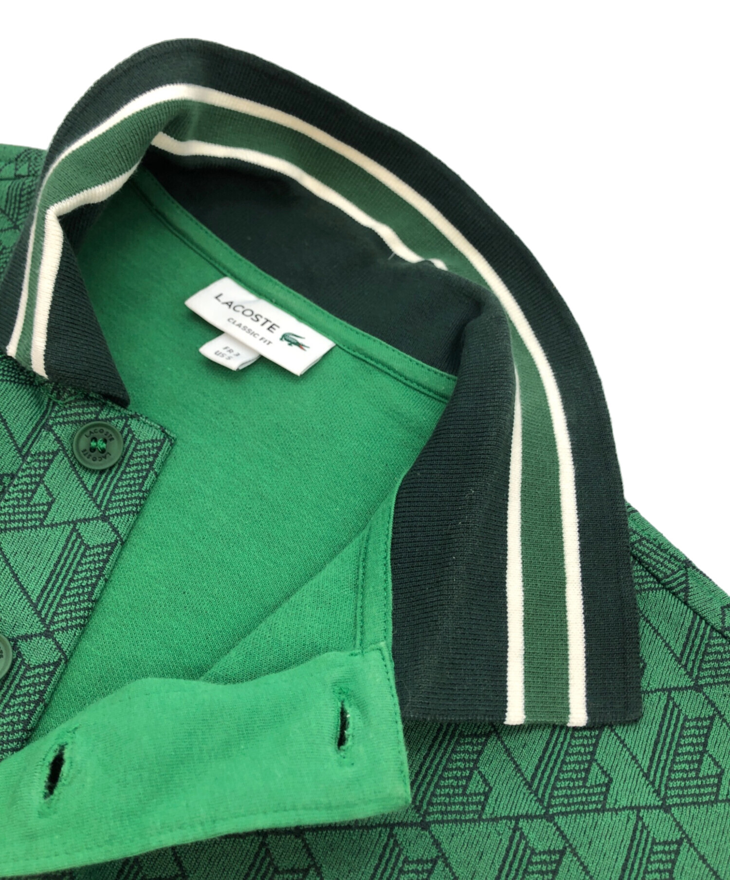 中古・古着通販】LACOSTE (ラコステ) モノグラムジャカードポロシャツ