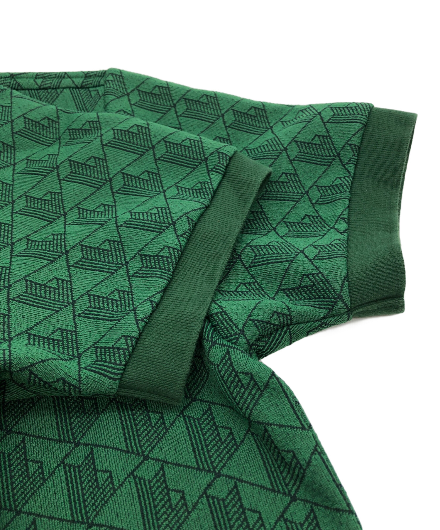 ラコステ　LACOSTE モノグラムポロシャツtシャツus xs LACOSTE（ラコステ） ポロシャツ モノグラムジャカード半袖ポロシャツ