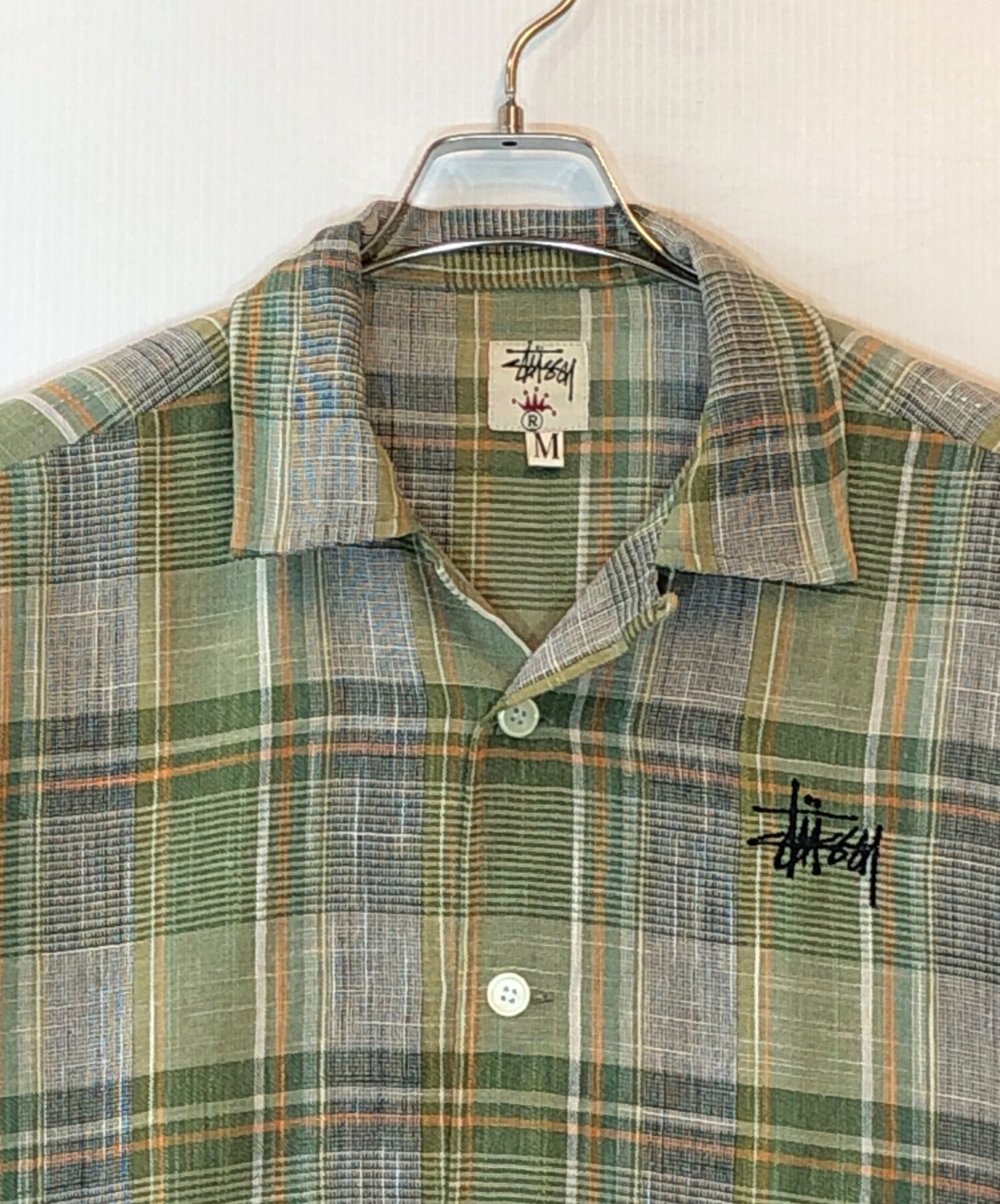 中古・古着通販】stussy (ステューシー) チェックシャツ グリーン