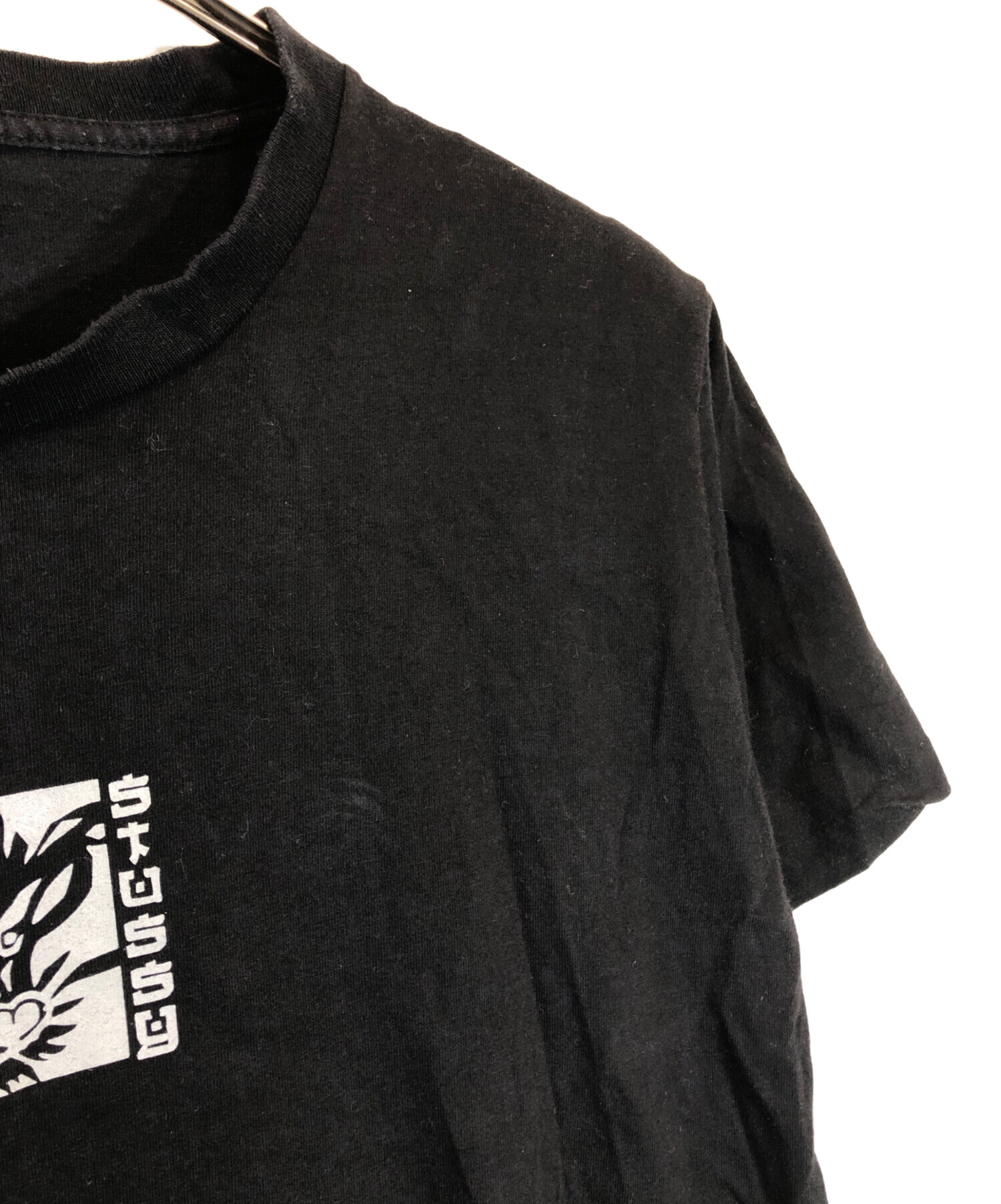 レーシングスタイル ドラゴンアートプリント Tシャツ 黒 中古・古着通販】stussy (ステューシー) ドラゴンアートtシャツ