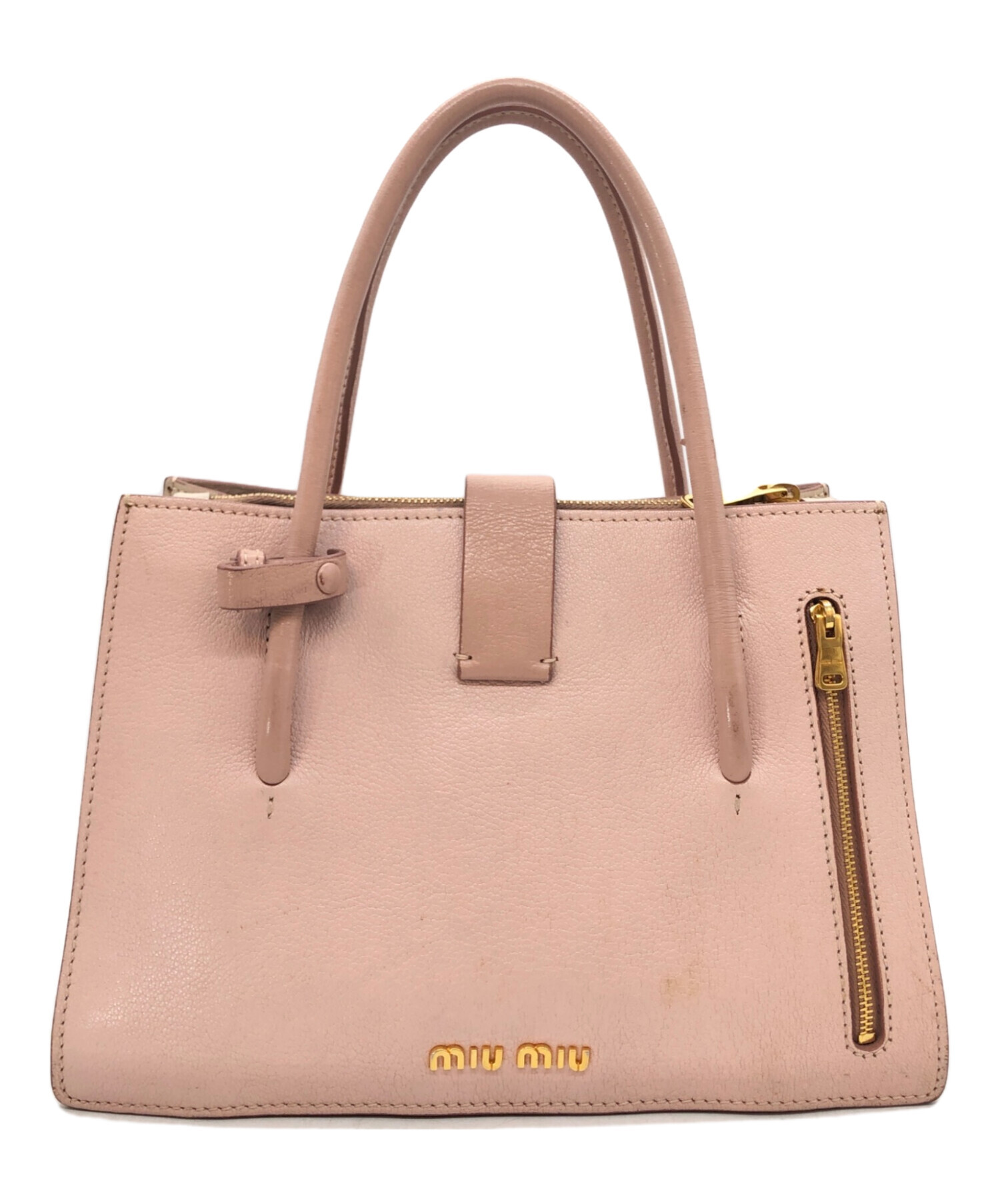 未使用　ハンドケア 中古・古着通販】MIU MIU (ミュウミュウ) ハンドバッグ ピンク