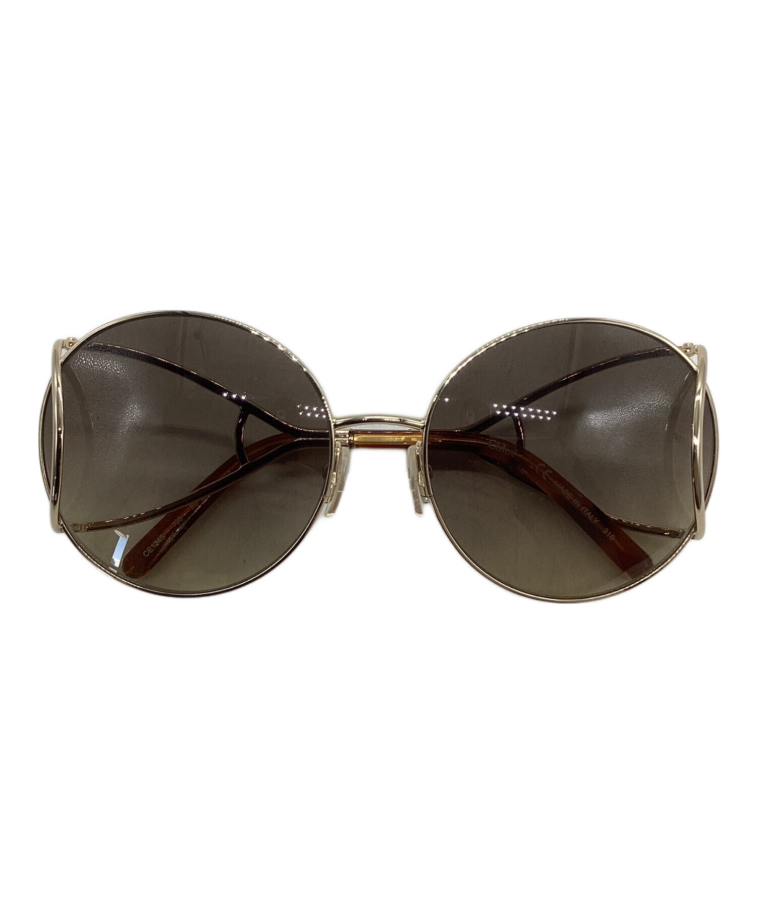 クロエchloeサングラス茶色 中古・古着通販】Chloe (クロエ) サングラス ゴールド サイズ:60□18